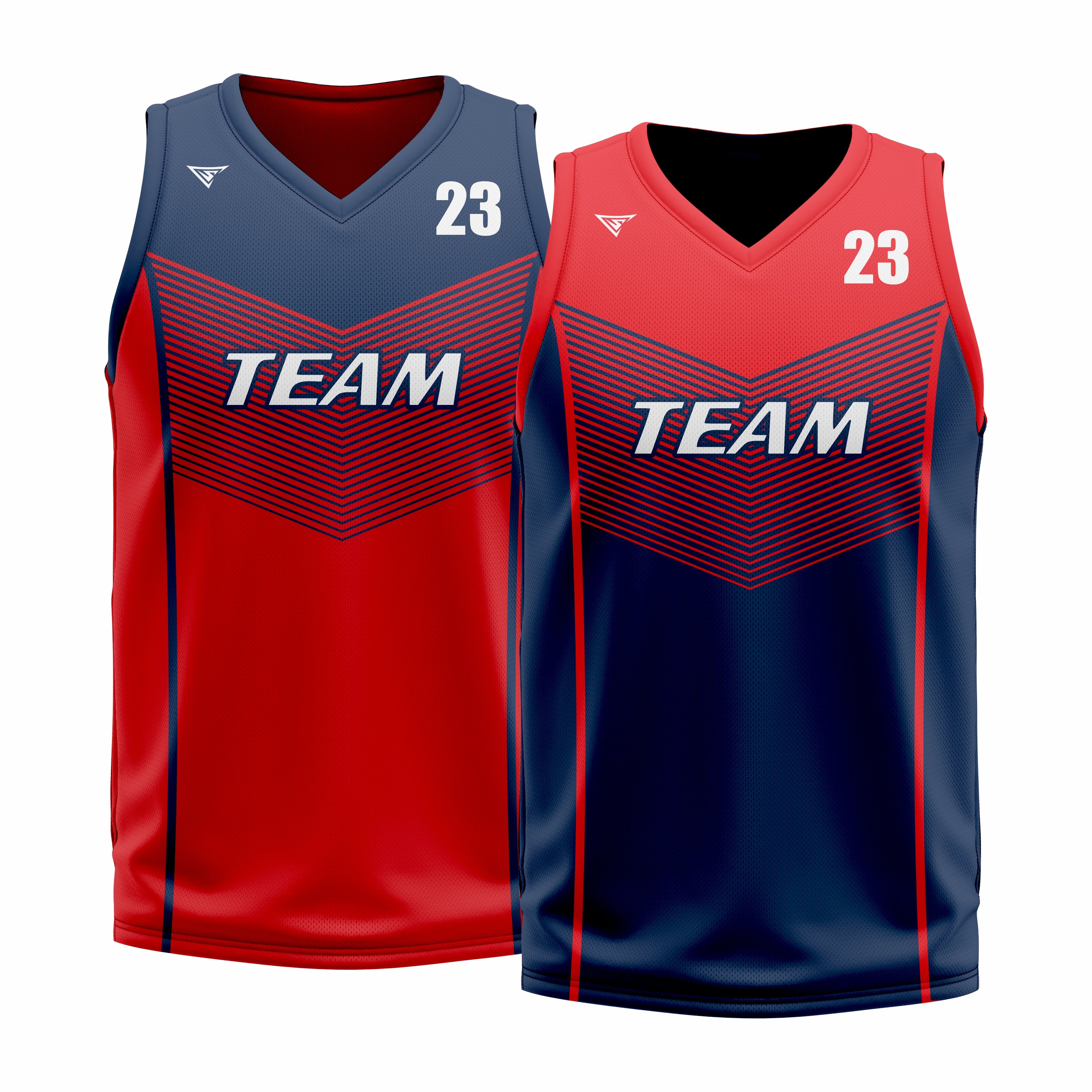 Custom Reversible V-Neck Basketball Jerseys