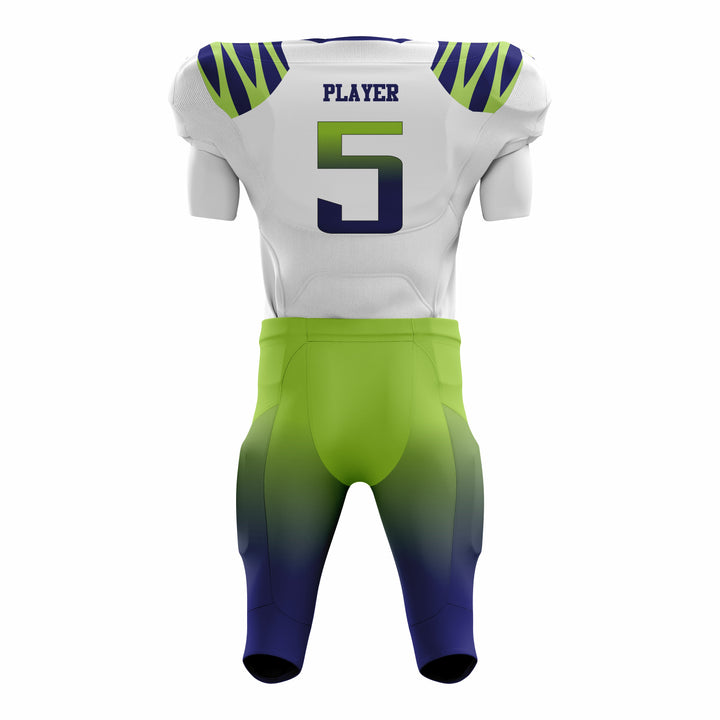 Custom Green White American Football Uniforms with Integrated Pads