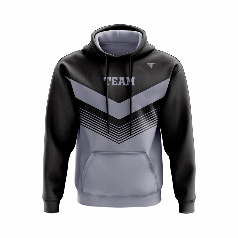 Custom Stitched Black-Gray Pullover Sweatshirt Hoodie