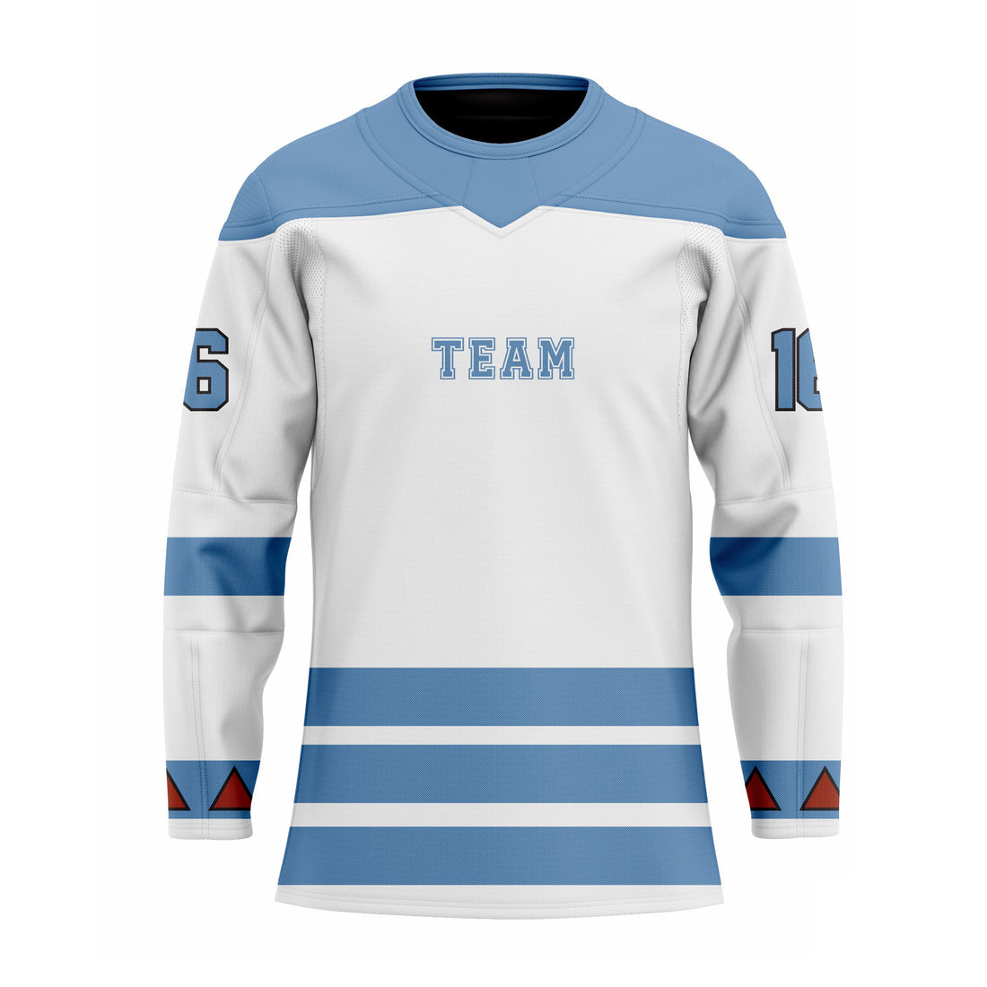 CUSTOM GREY BLUE WHITE HOCKEY JERSEY