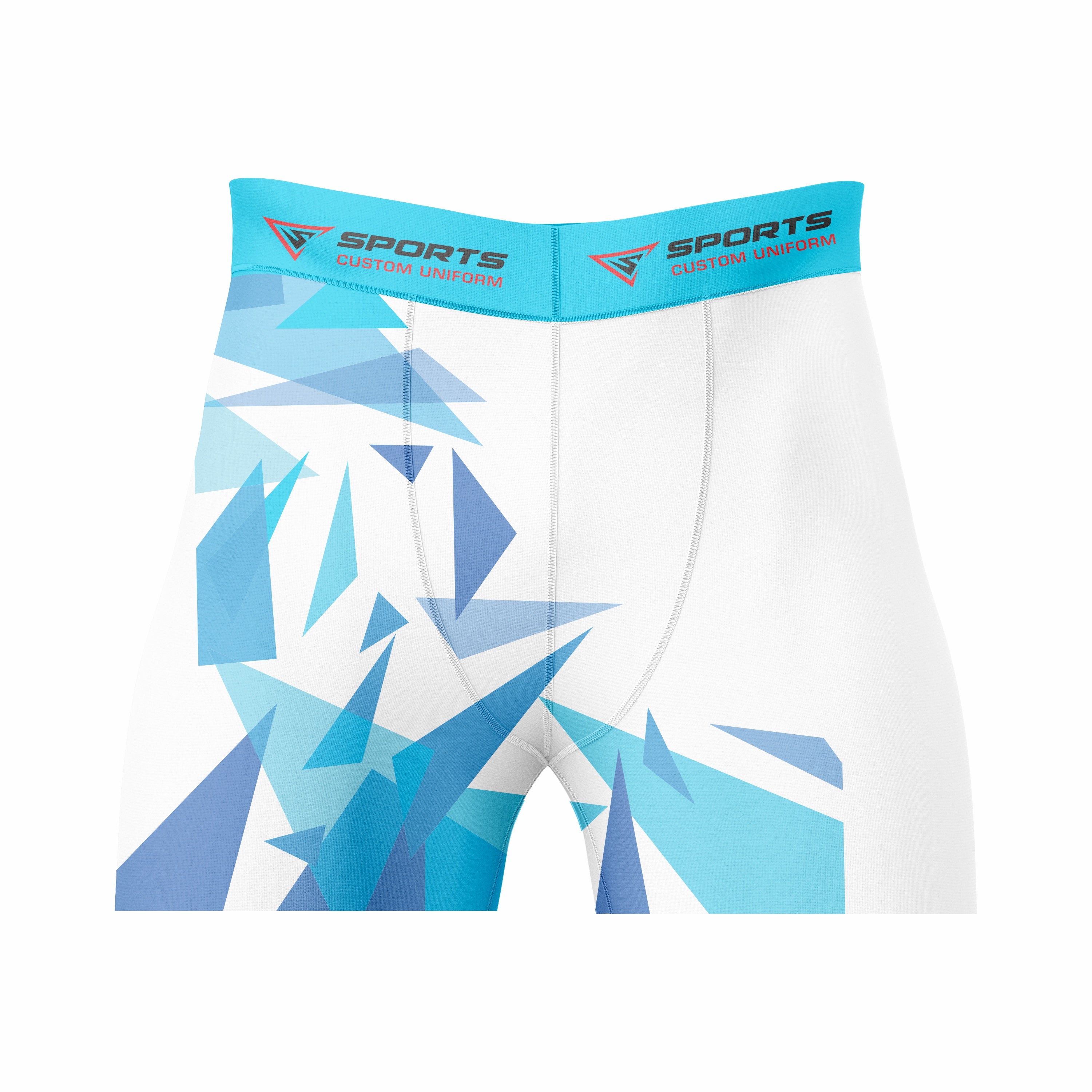 Custom Blue white Authentic Compression Short