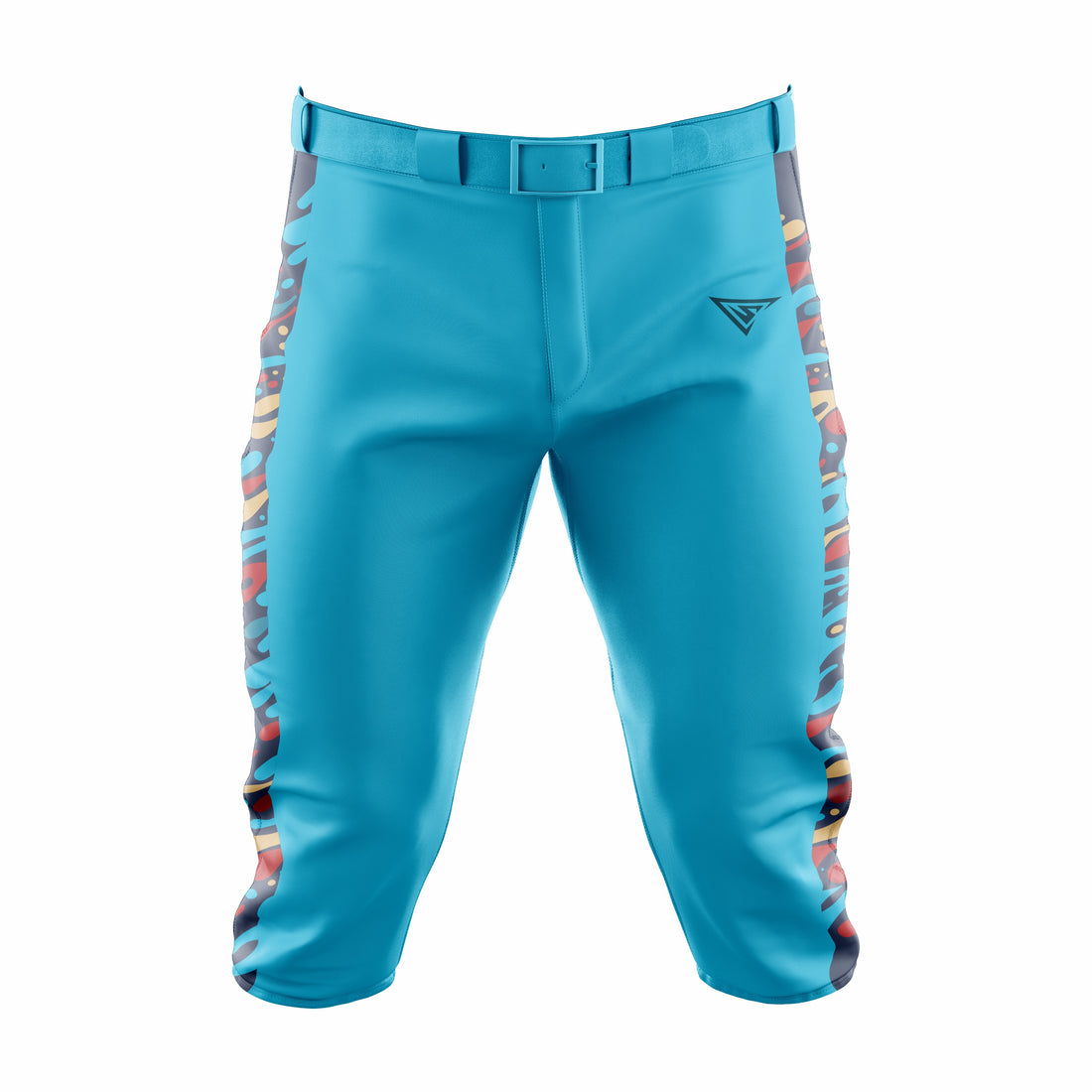 Custom Cyan, Black & Red Baseball Knicker Pant