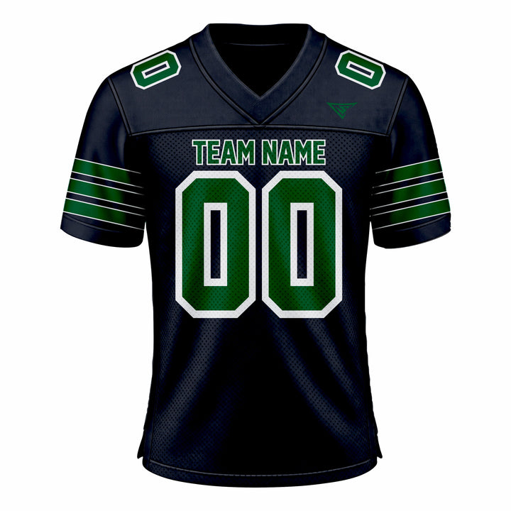 Custom Blue & Green American Football Fan Jersey