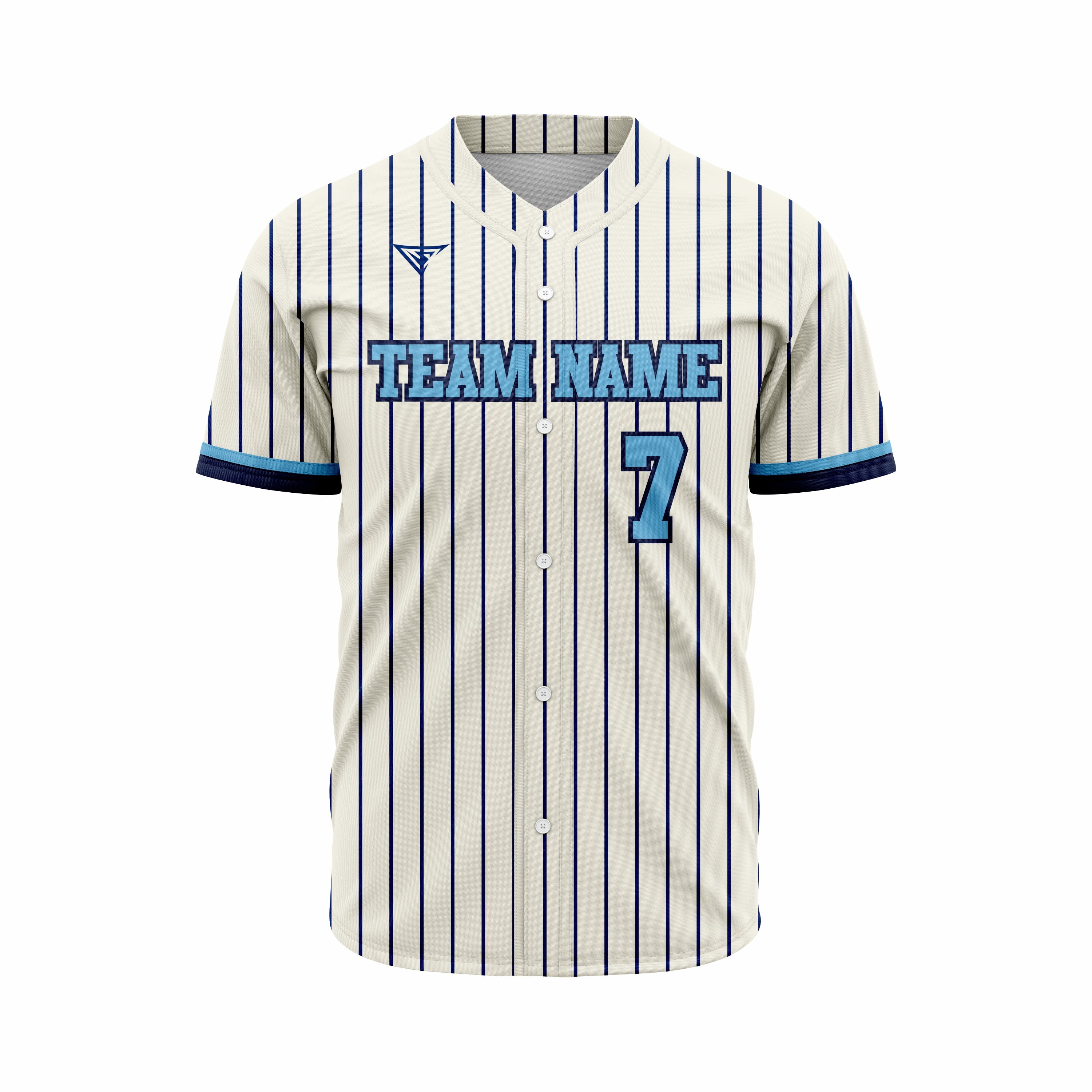 Custom Off White, Blue & Black Authentic Softball full Buttons Jersey