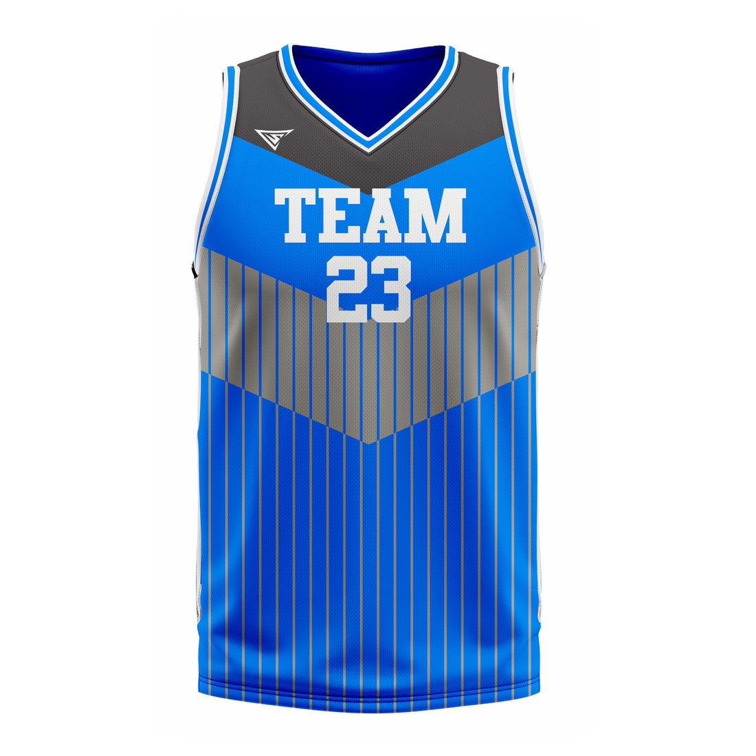CUSTOM BLACK BLUE GREY BASKETBALL JERSEY