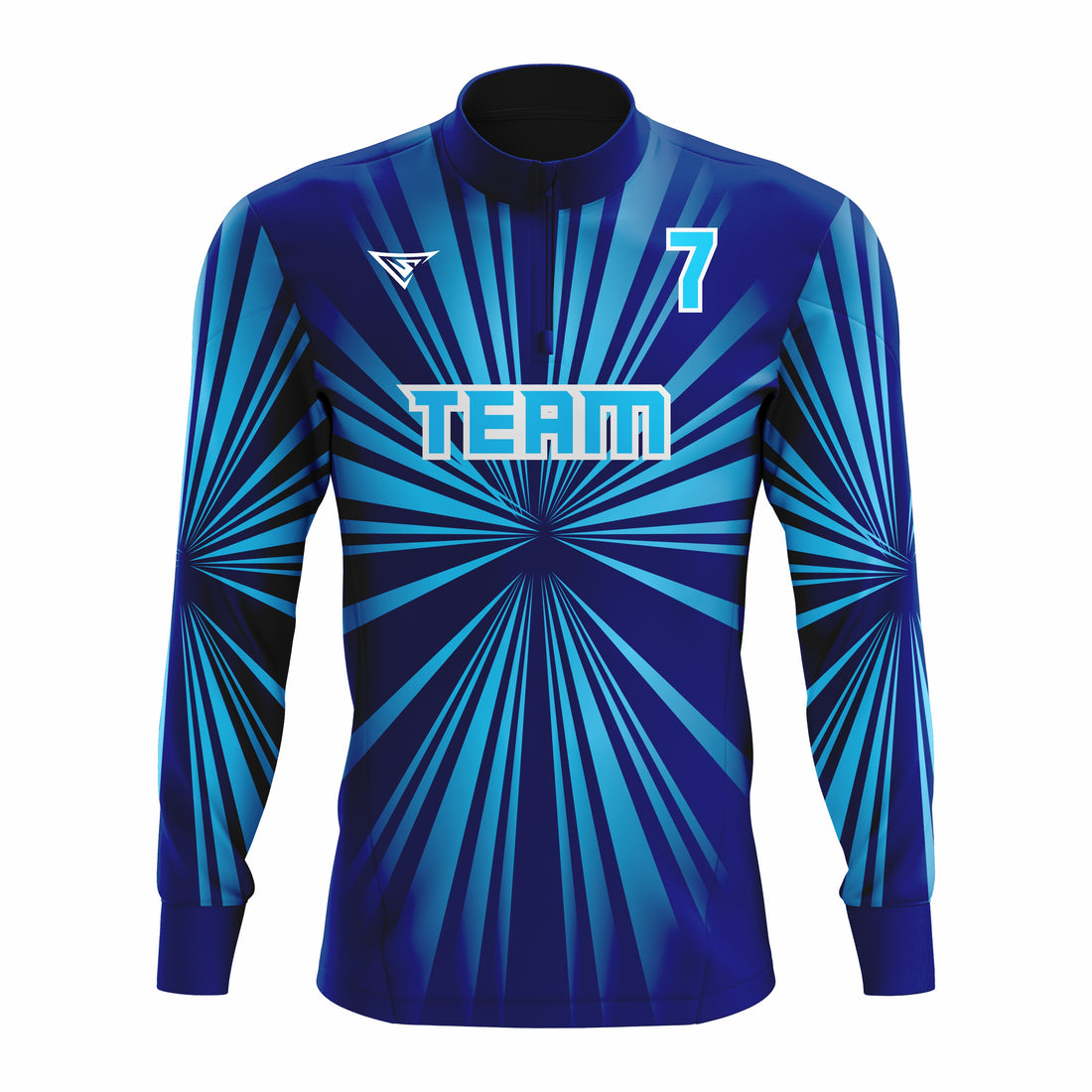 Custom Blue, White & Black ¼ ZIP LONG SLEEVE WARM UP SOFTBALL JACKET