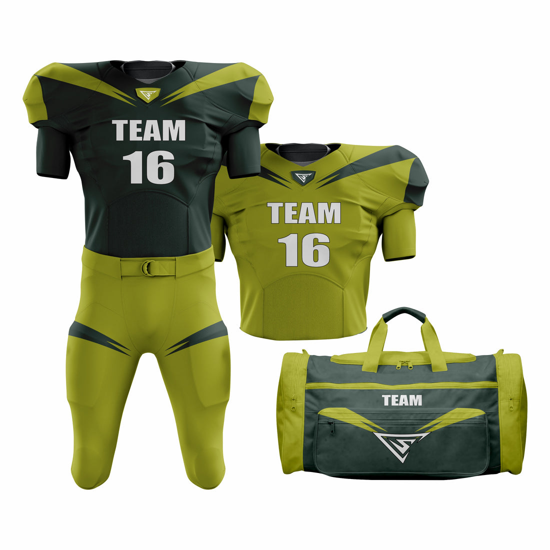 CUSTOM ORANGE & BLACK AMERICAN FOOTBALL TEAM UNIFORM PACKAGE ALL STAR