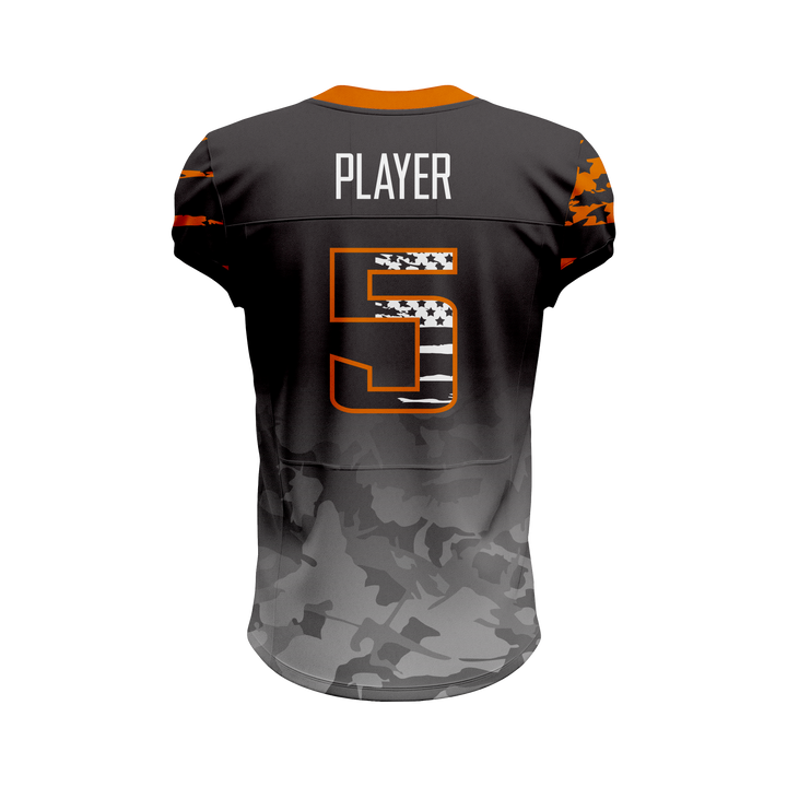 Custom Blue, Red & Grey American Football Jersey