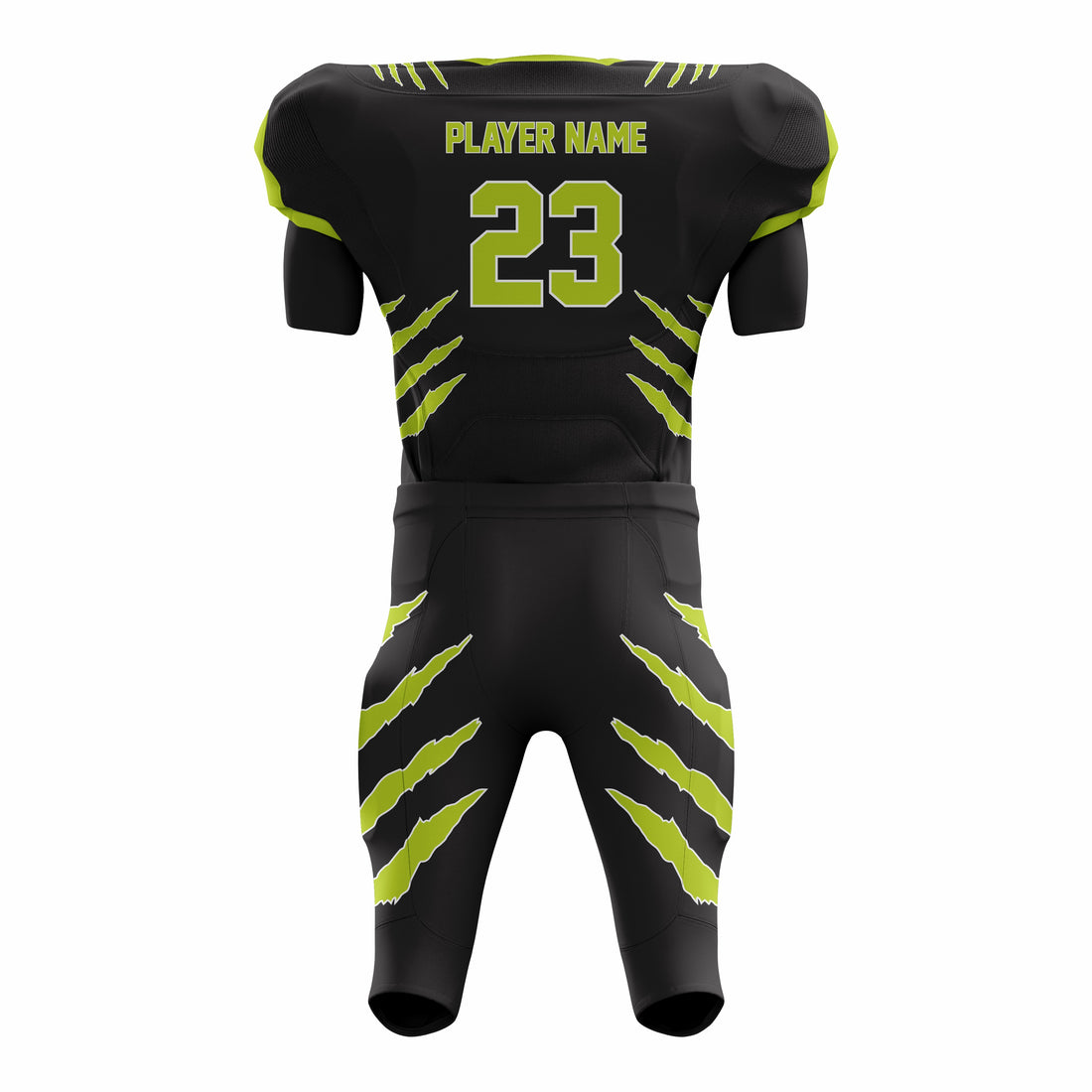 Custom black Green American Football Uniforms with Integrated Pads