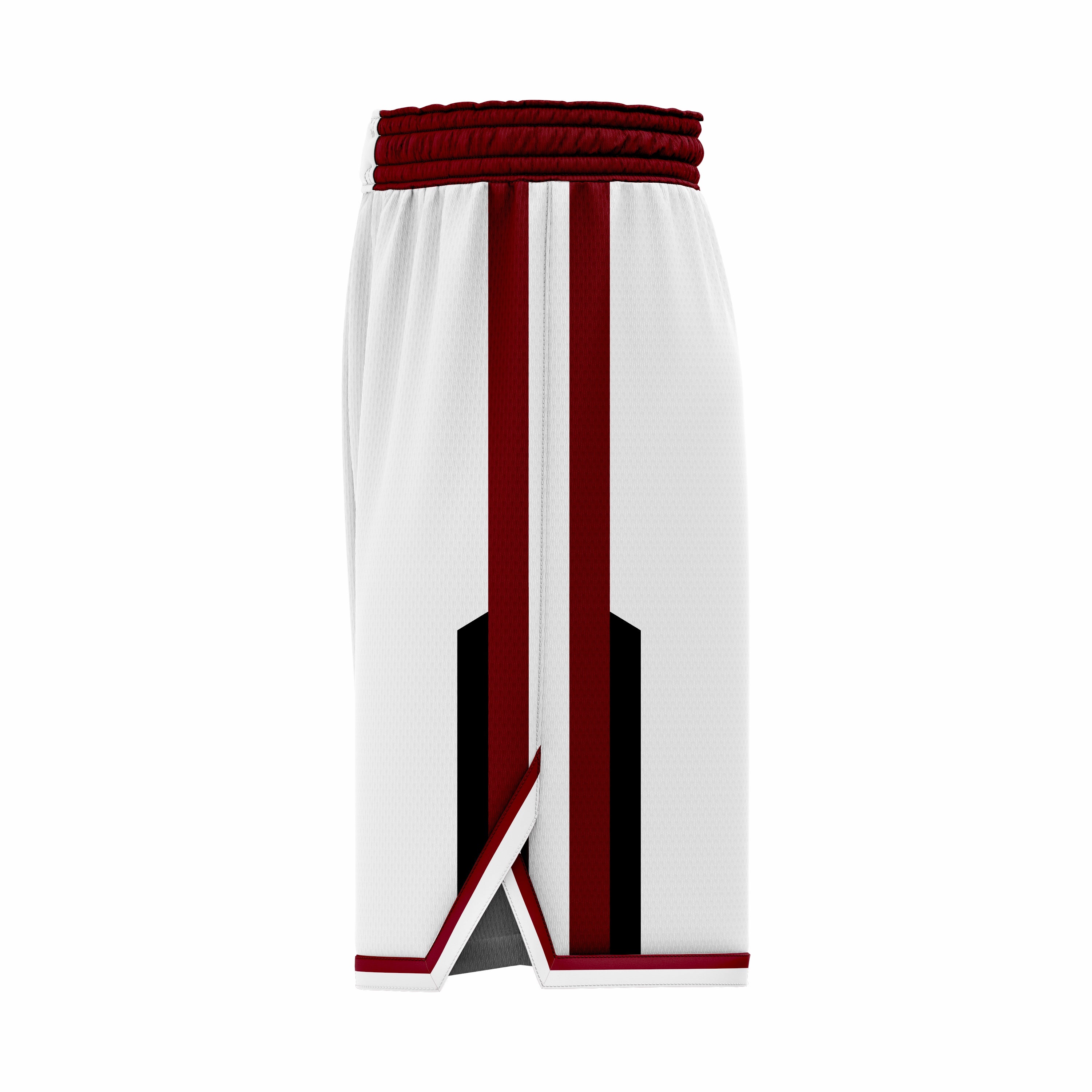 Custom White, Maroon & Black Authentic Basketball Shorts