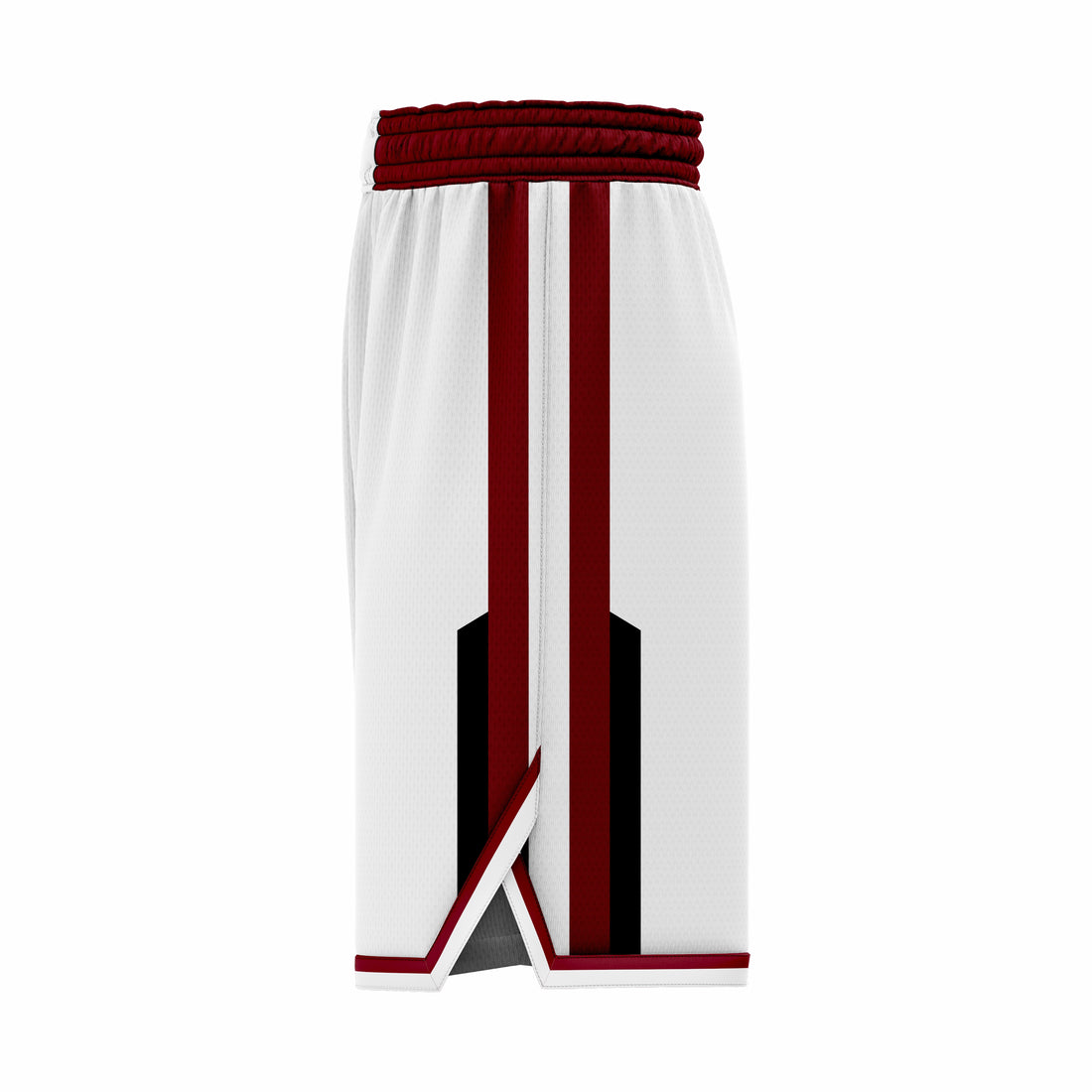 Custom White, Maroon & Black Authentic Basketball Shorts
