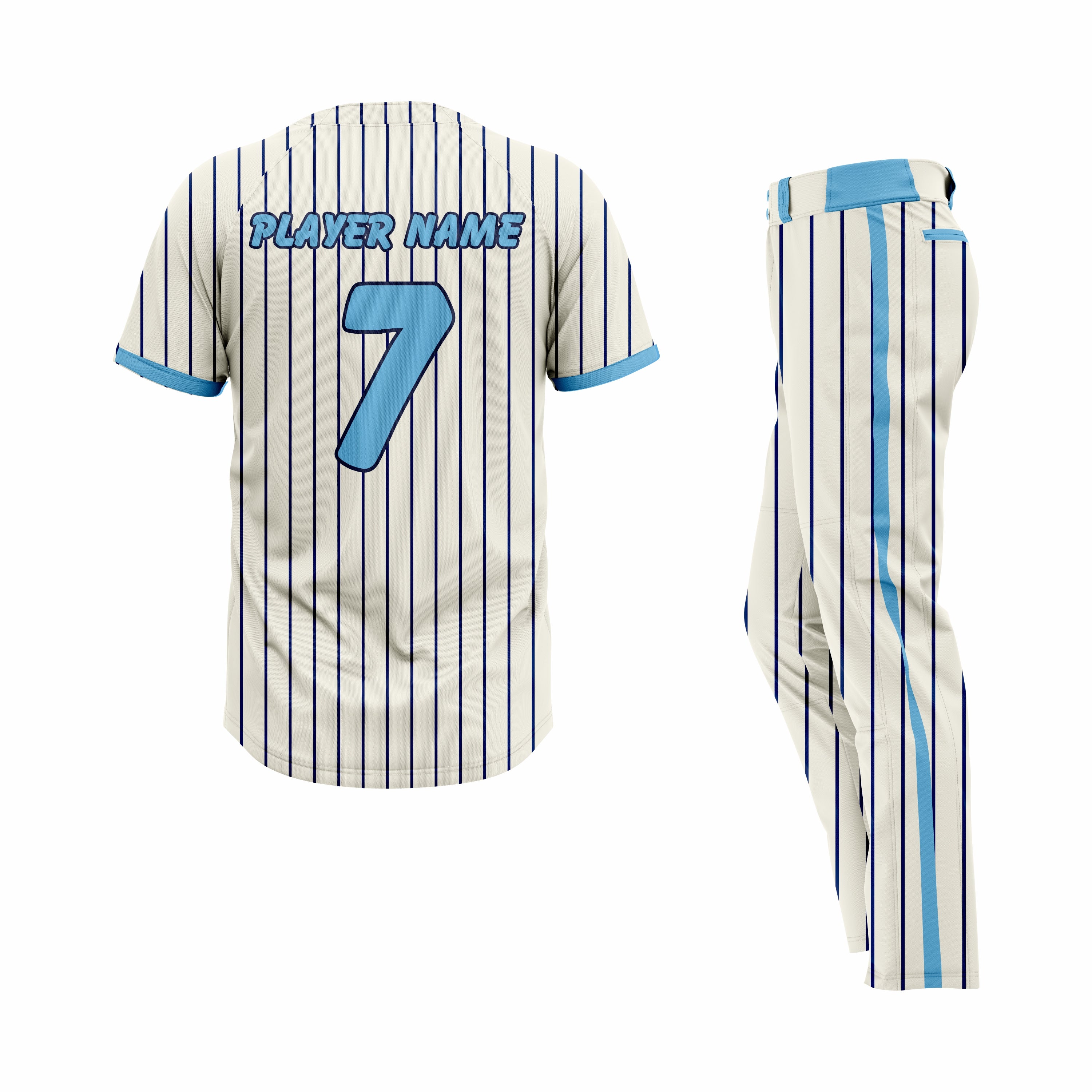 Custom Off White & Blue Authentic Softball Uniform