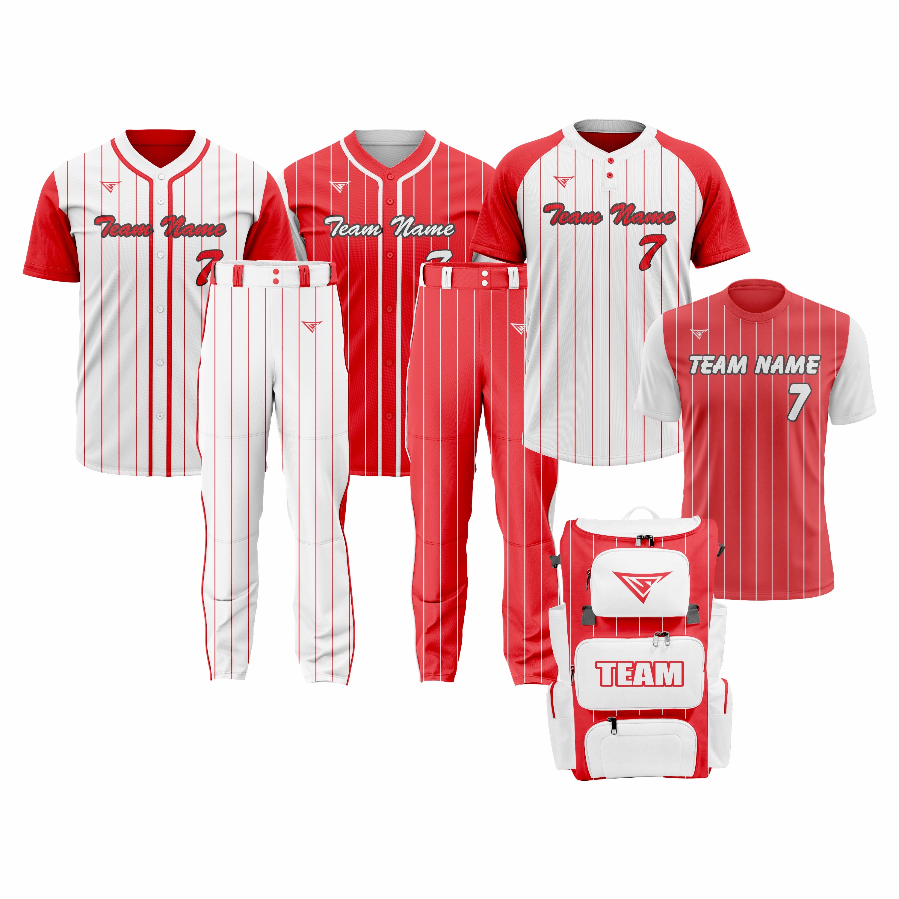 CUSTOM ORANGE & WHITE BASEBALL TEAM UNIFORM PACKAGE – DIAMOND PRO