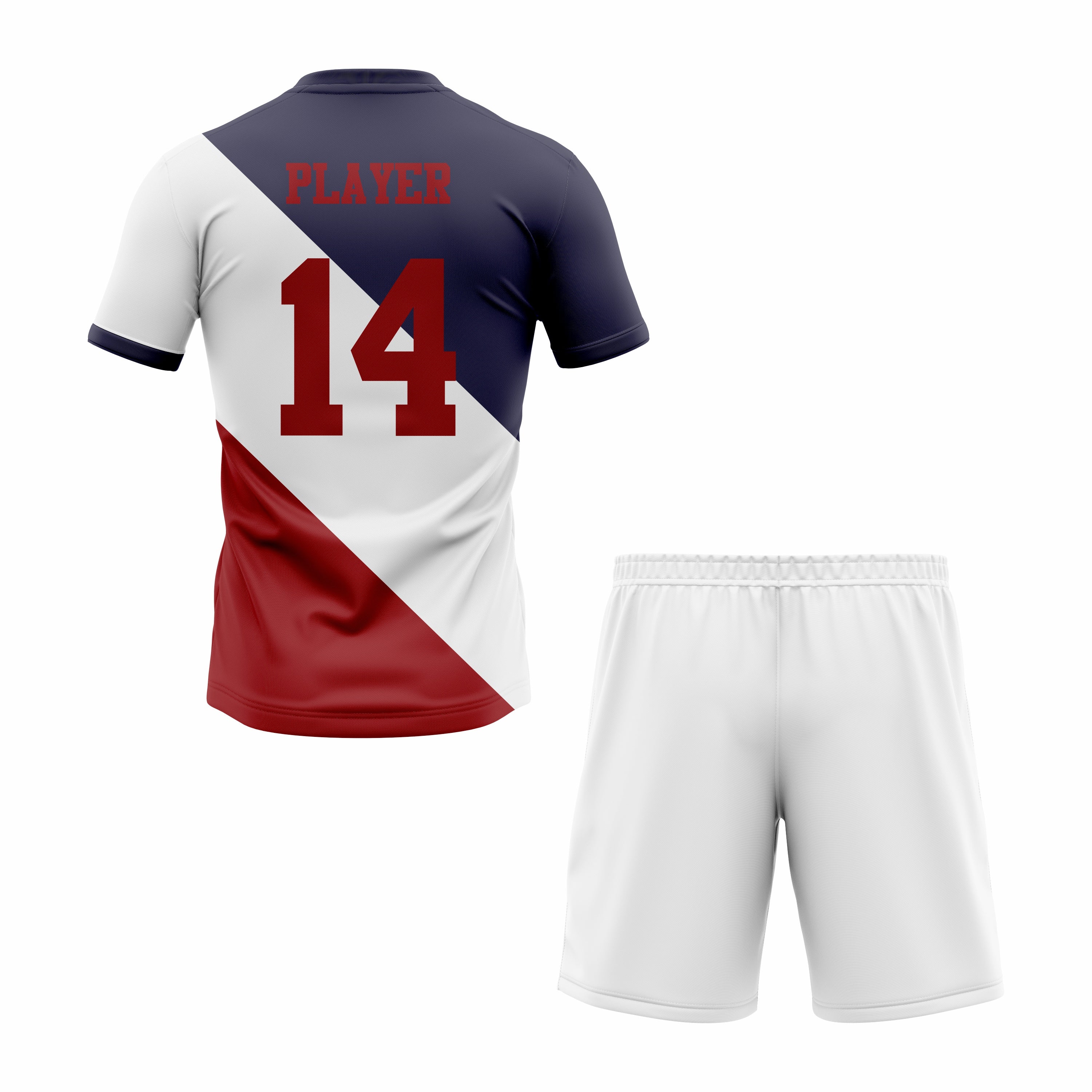 CUSTOM WHITE RED BLACK SOCCER UNIFORM
