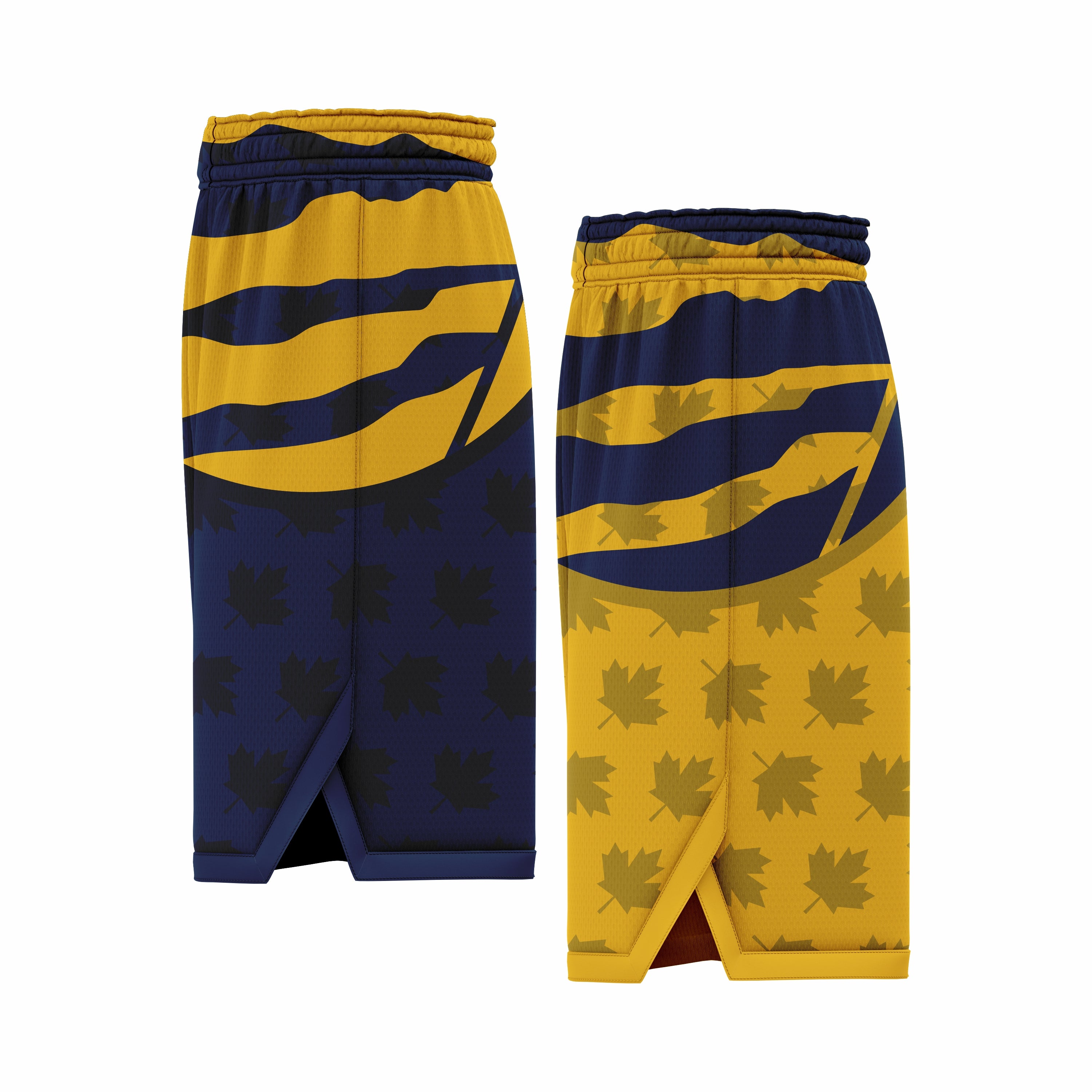 Custom Orange & Dark Blue Reversible Double Side Sublimation Basketball Short