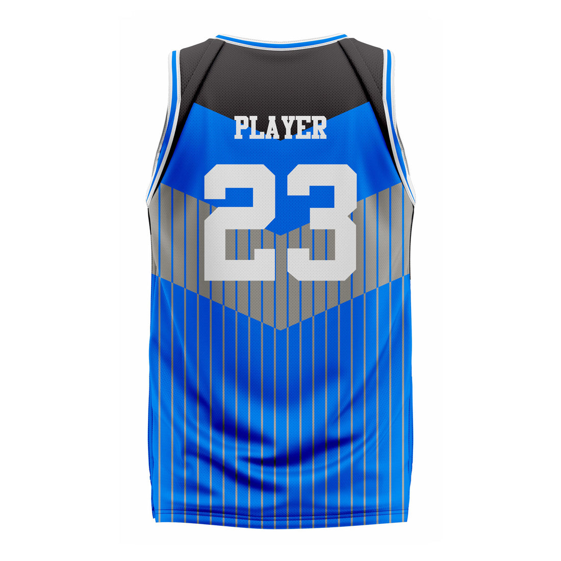CUSTOM BLACK BLUE GREY BASKETBALL JERSEY