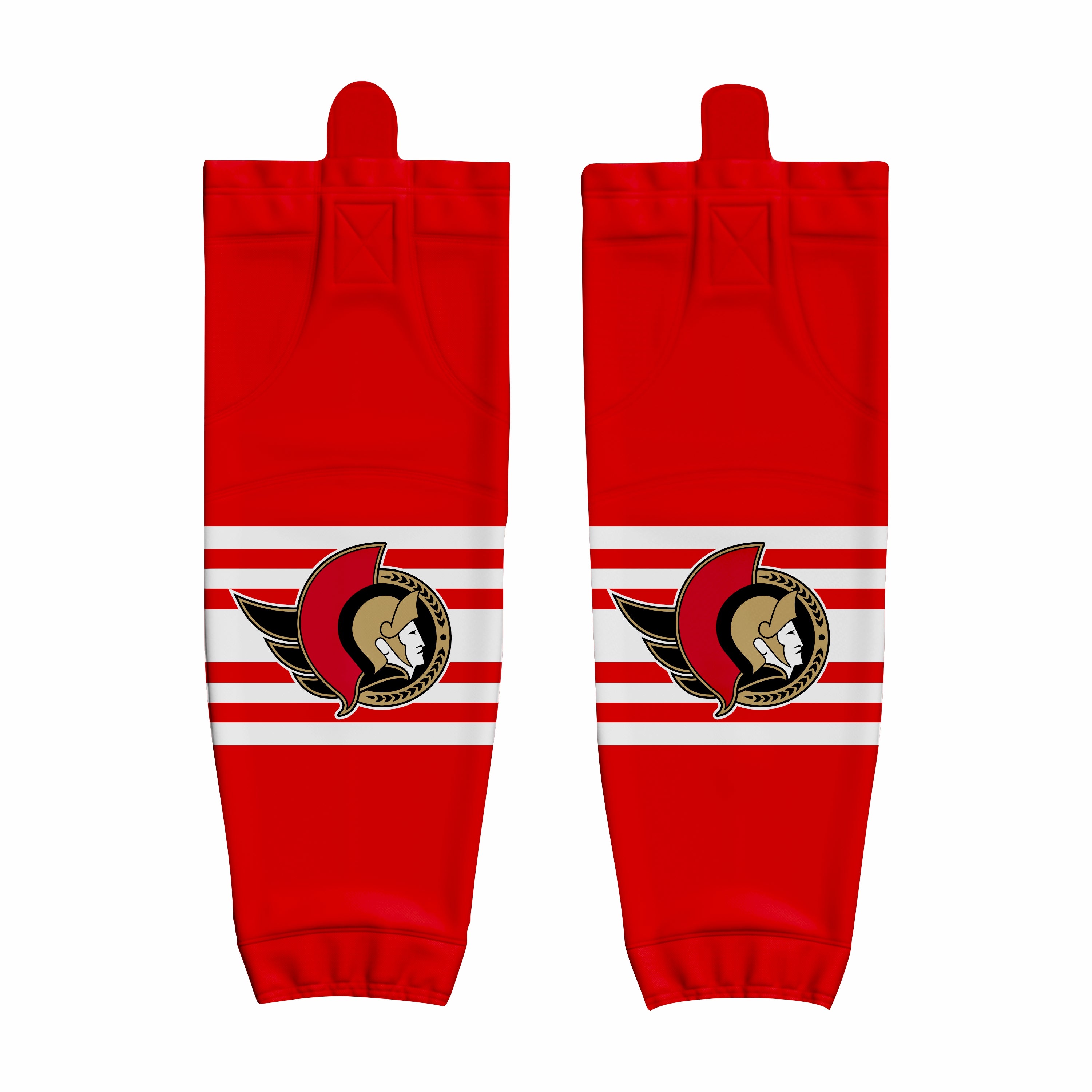 Custom Red White Hockey Socks