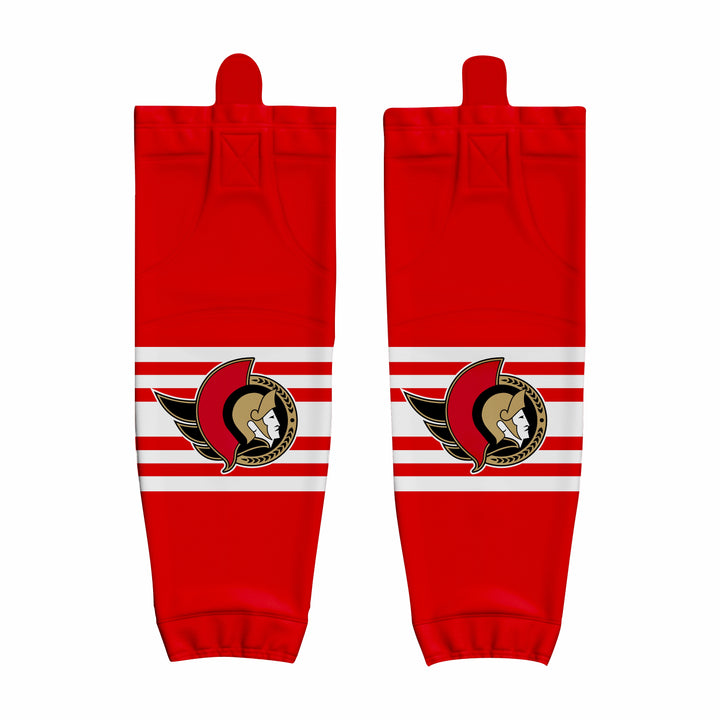 Custom Red White Hockey Socks