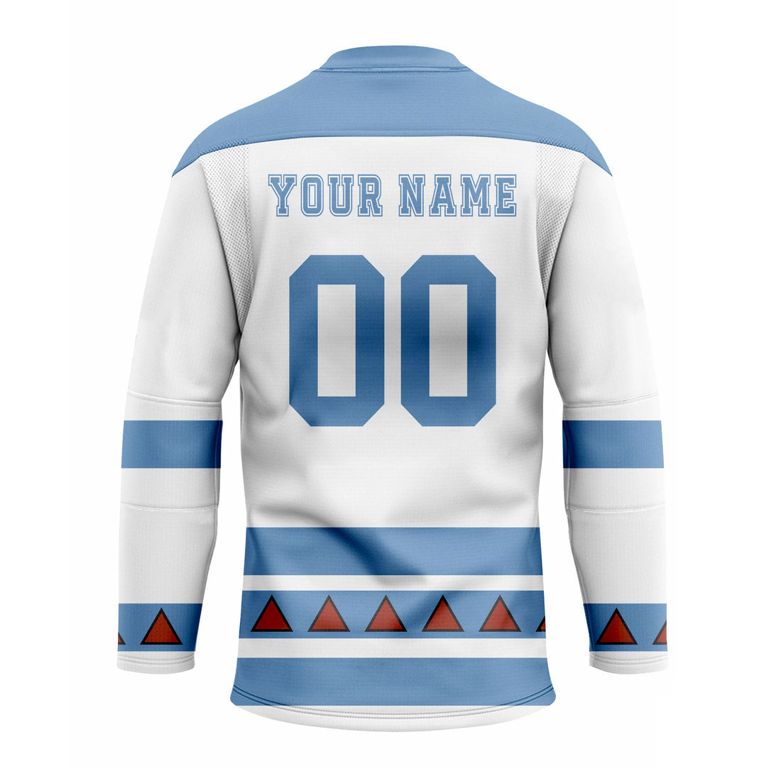 CUSTOM GREY BLUE WHITE HOCKEY JERSEY