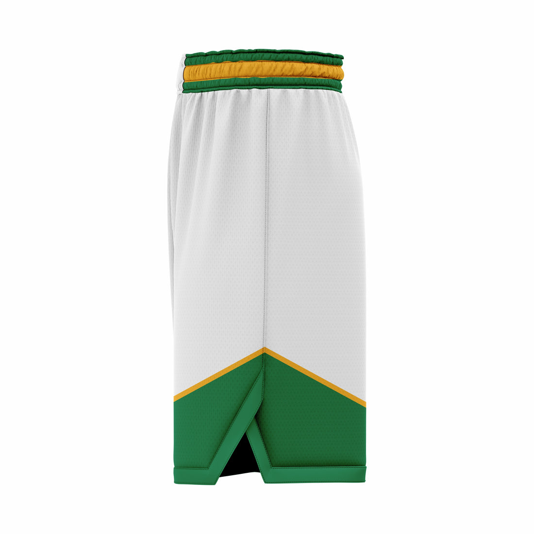 Custom White Green yellow Authentic Basketball Shorts