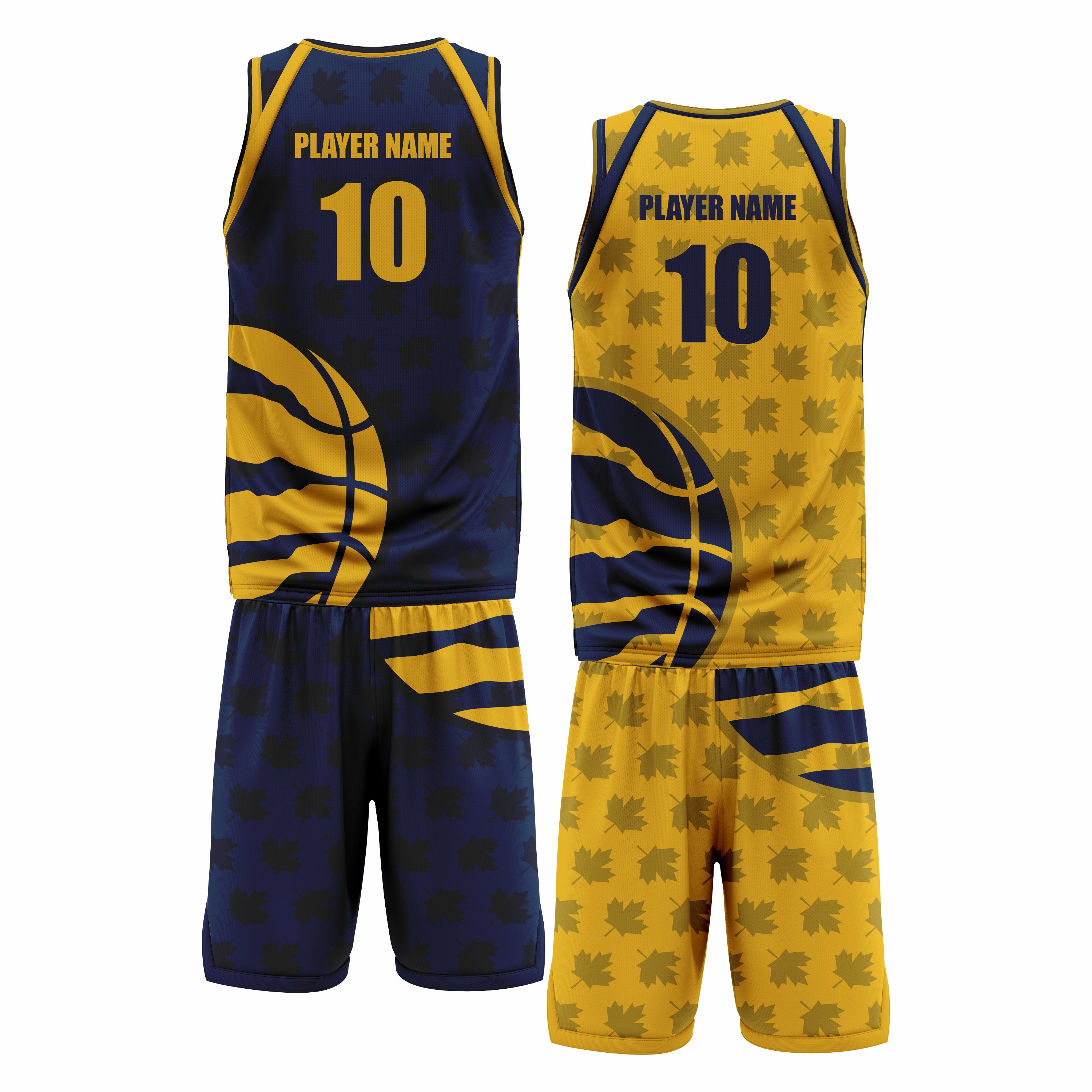 Custom Blue Yellow Double Side Basketball Uniform Set | Sports Custom Uniform