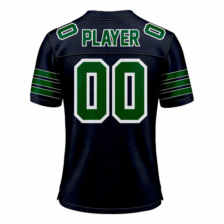 Custom Blue & Green American Football Fan Jersey