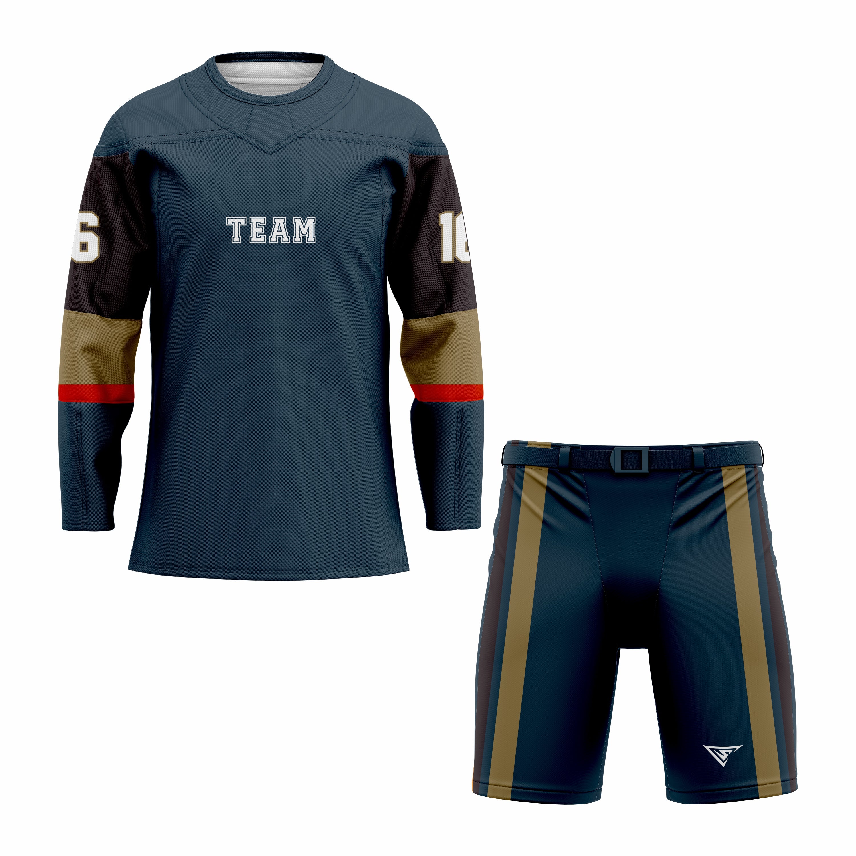 CUSTOM TEAL MUSTARD HOCKEY UNIFORM