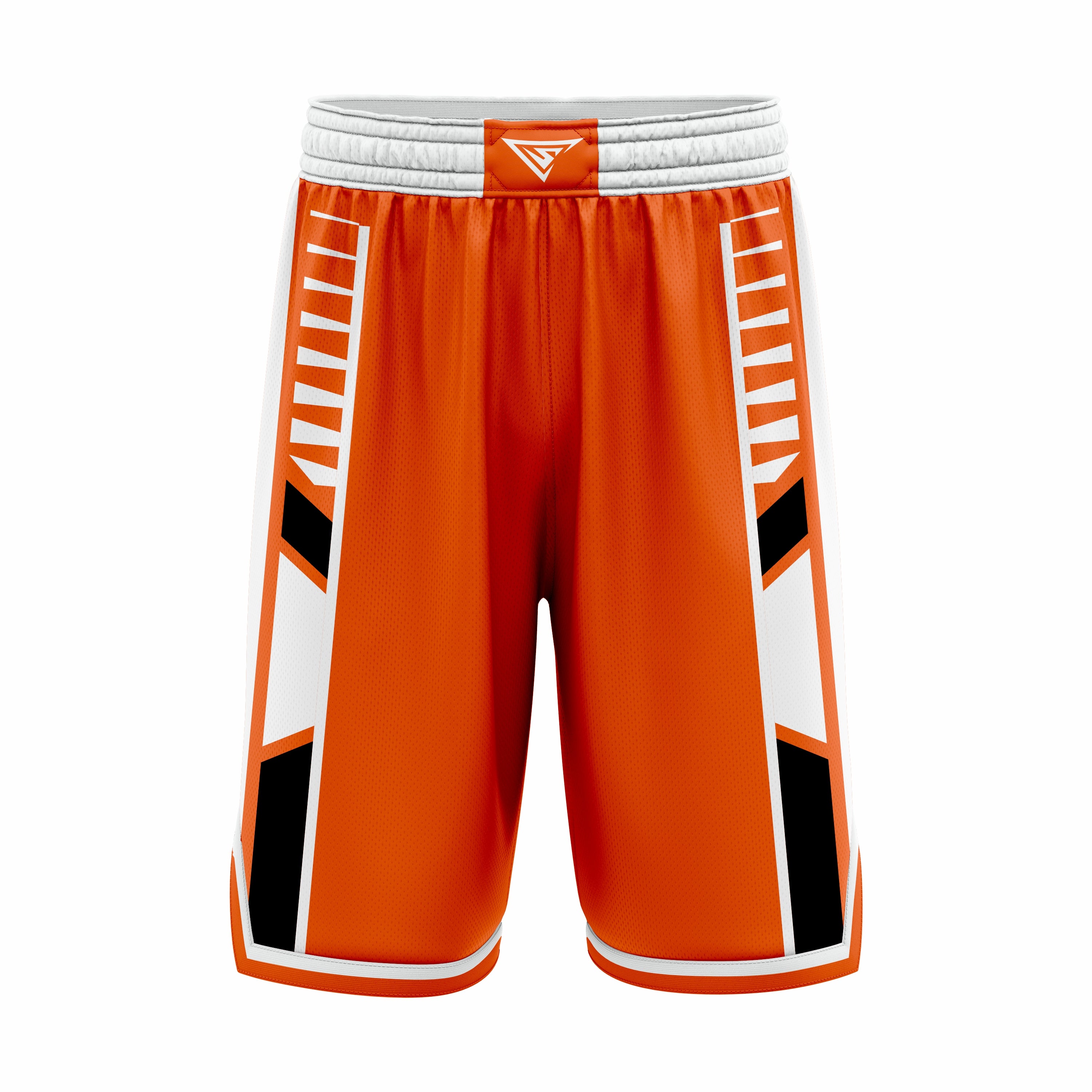 Custom Orange, White & Black Authentic Basketball Shorts