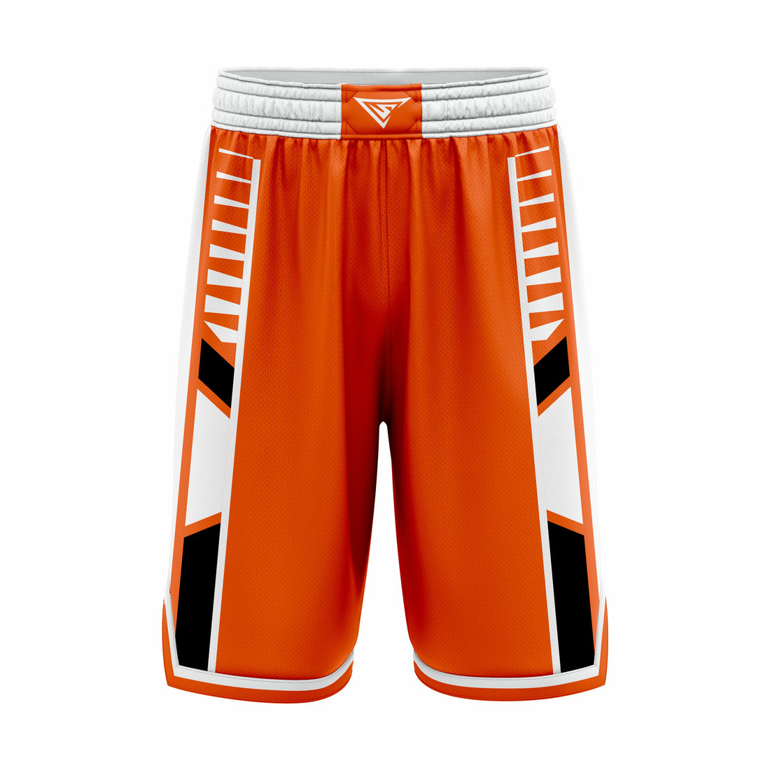 Custom Orange, White & Black Authentic Basketball Shorts