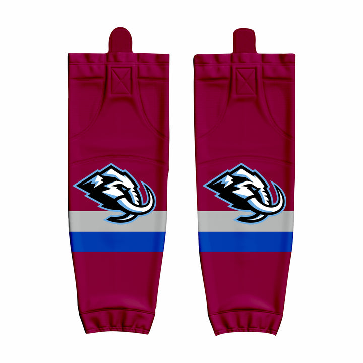Custom Blue Maroon Gray Hockey Socks