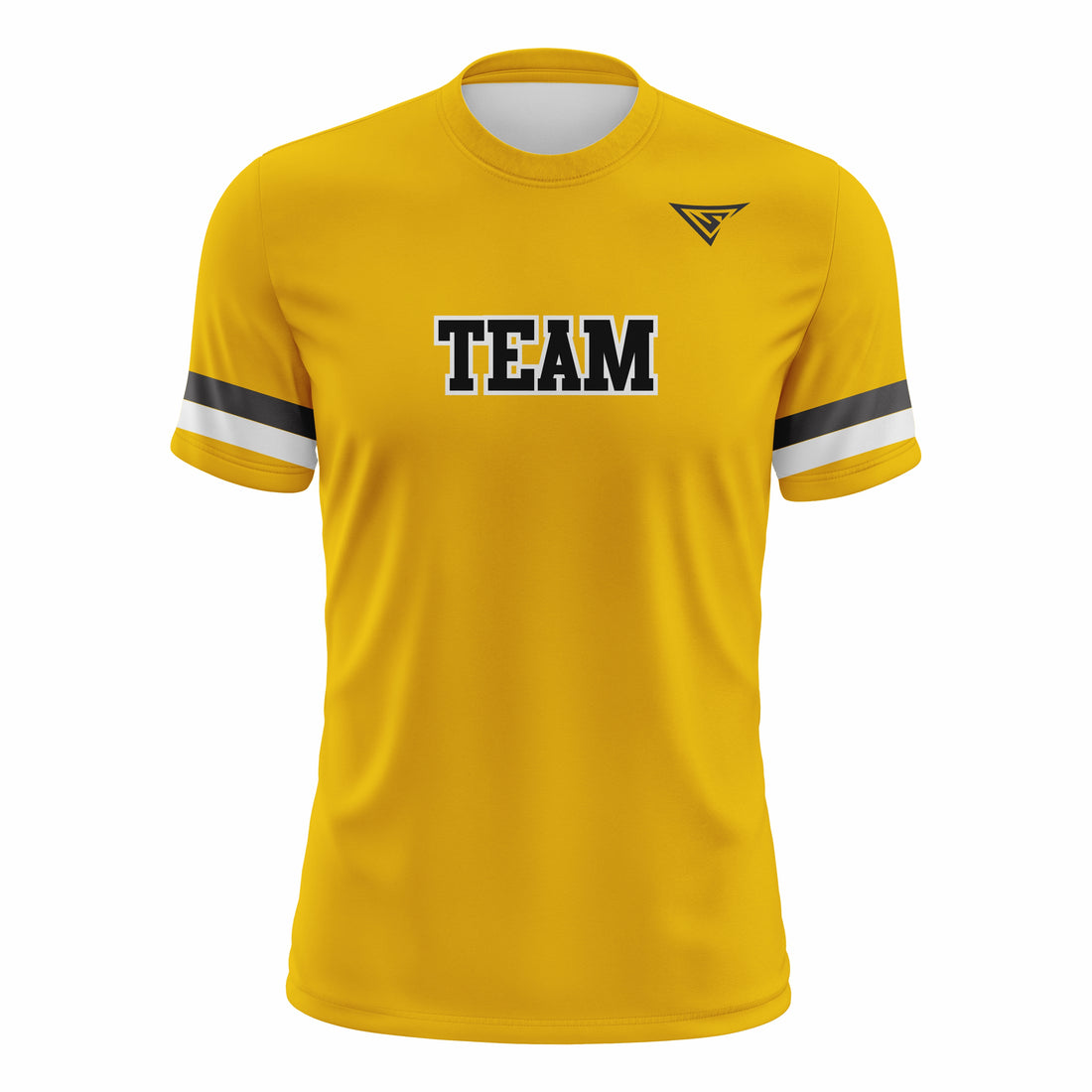 Custom Yellow, Black & White Crew Neck Softball Jerseys