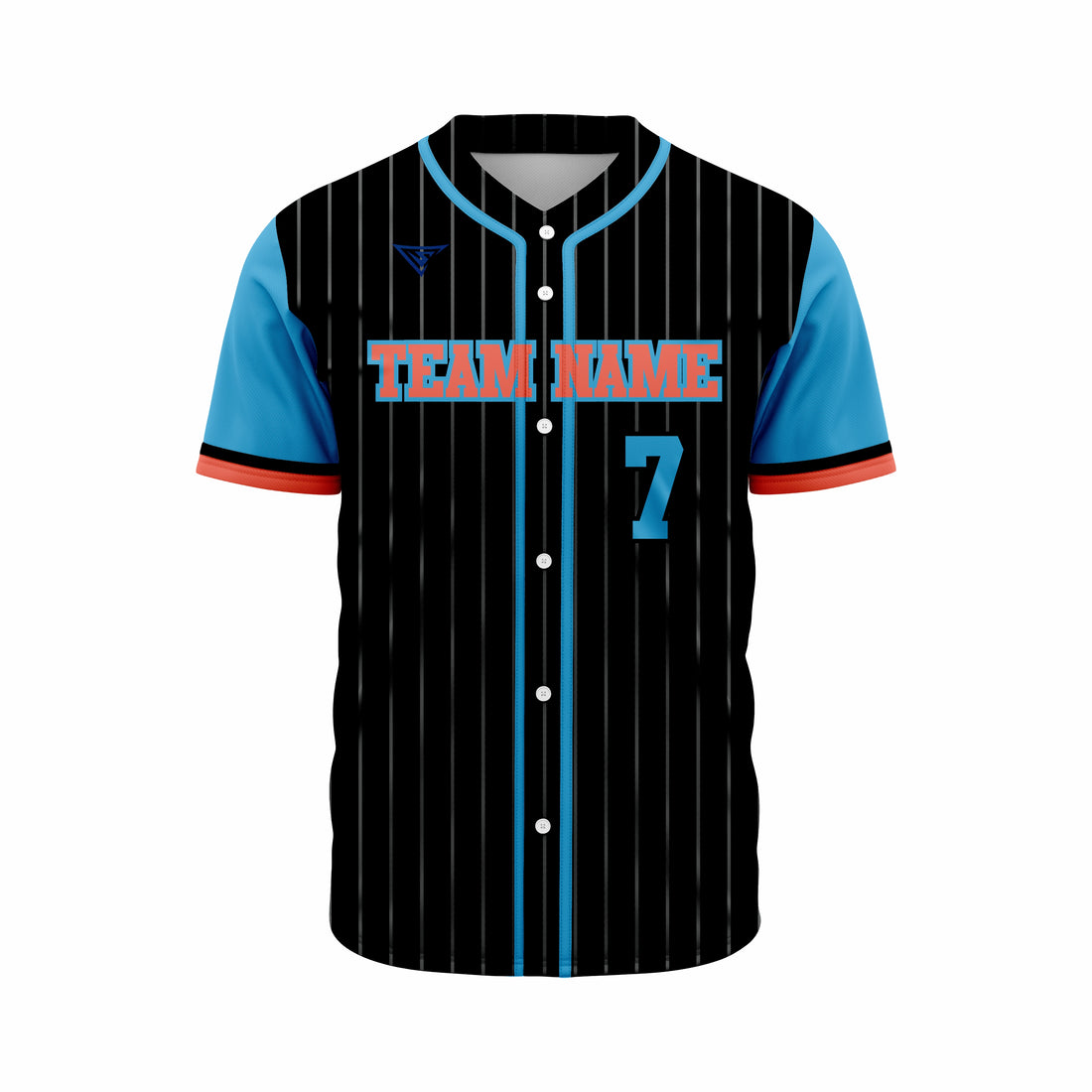 Custom Black, Blue & Red Authentic Softball full Buttons Jersey
