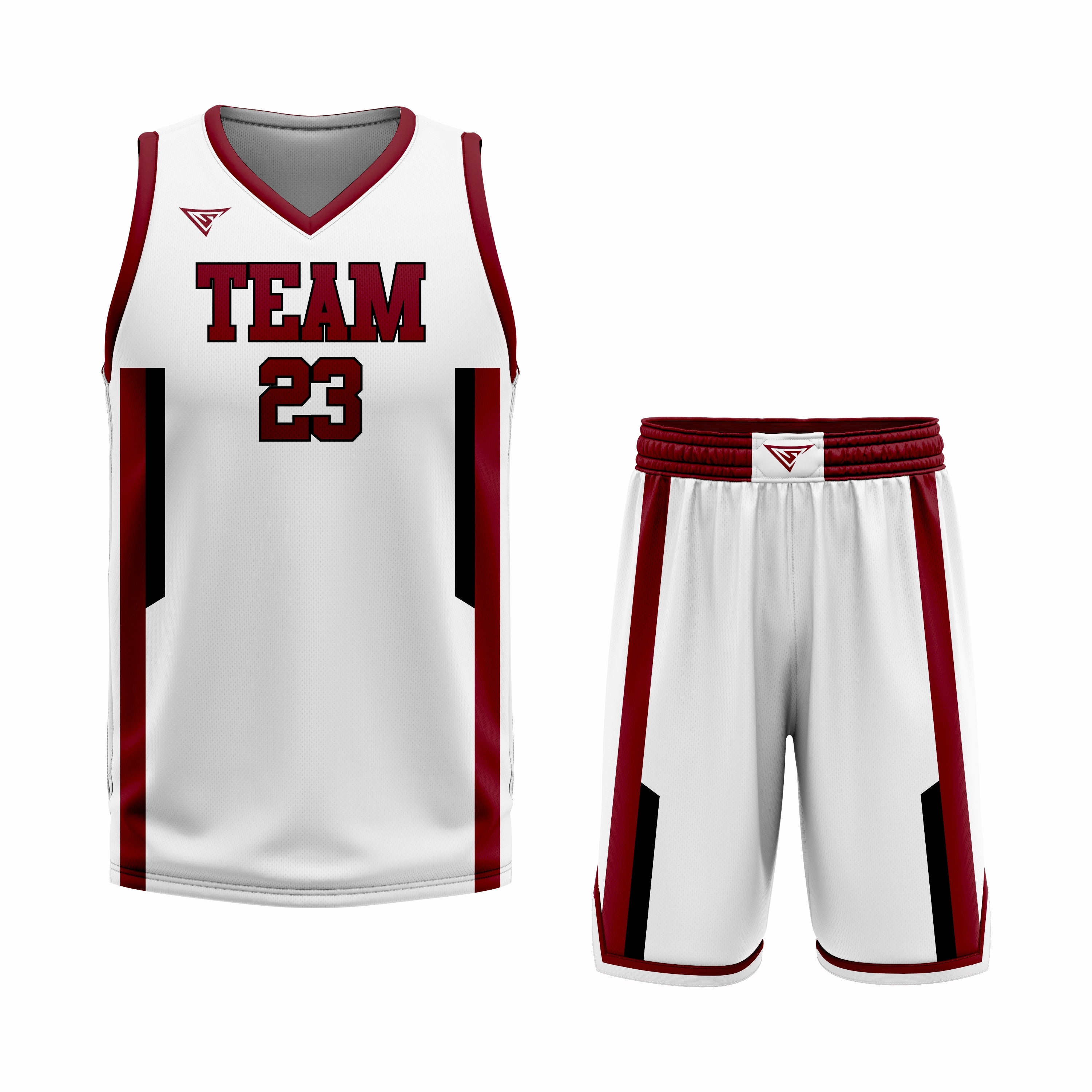 Custom Black Maroon White Basketball Uniform Set | Sports Custom Uniform
