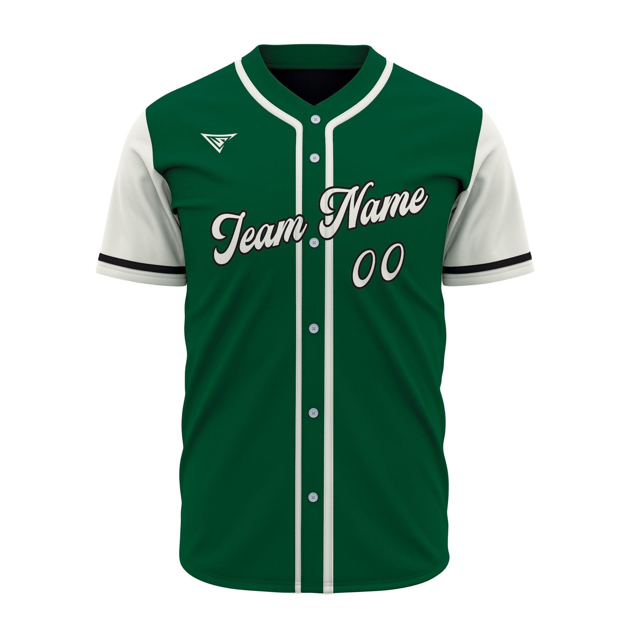 CUSTOM GREEN WHITE BASEBALL JERSEY