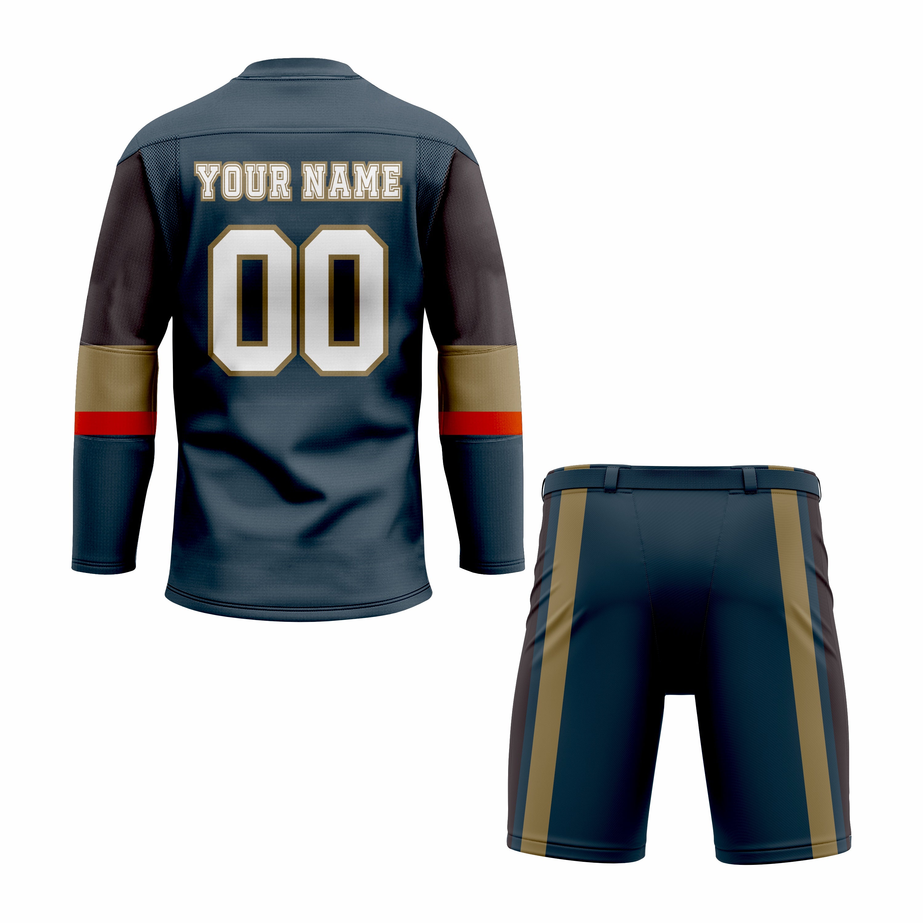CUSTOM TEAL MUSTARD HOCKEY UNIFORM