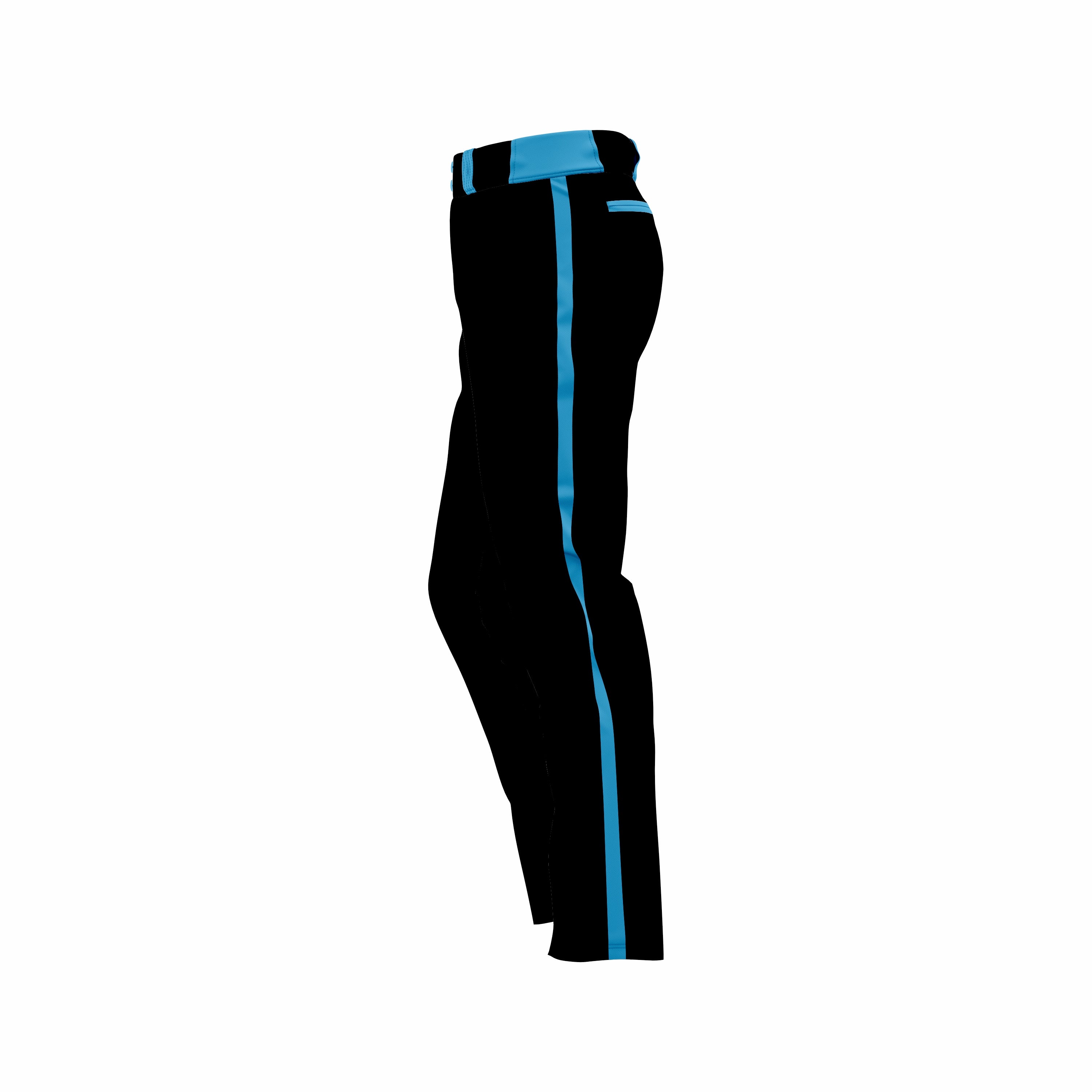 Custom Black & Cyan softball Pant