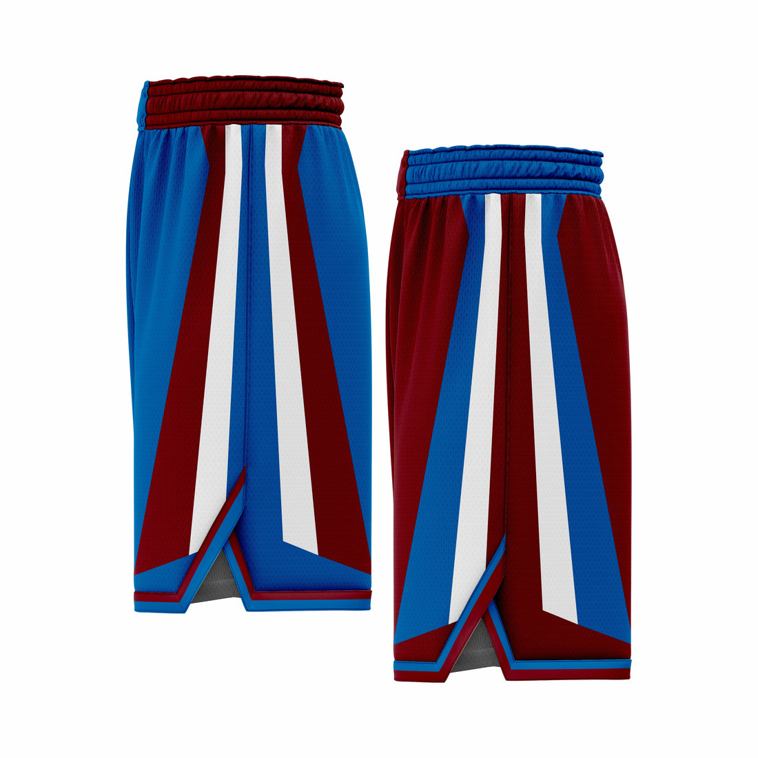 Custom Blue & Brown Reversible Double Side Sublimation Basketball Short