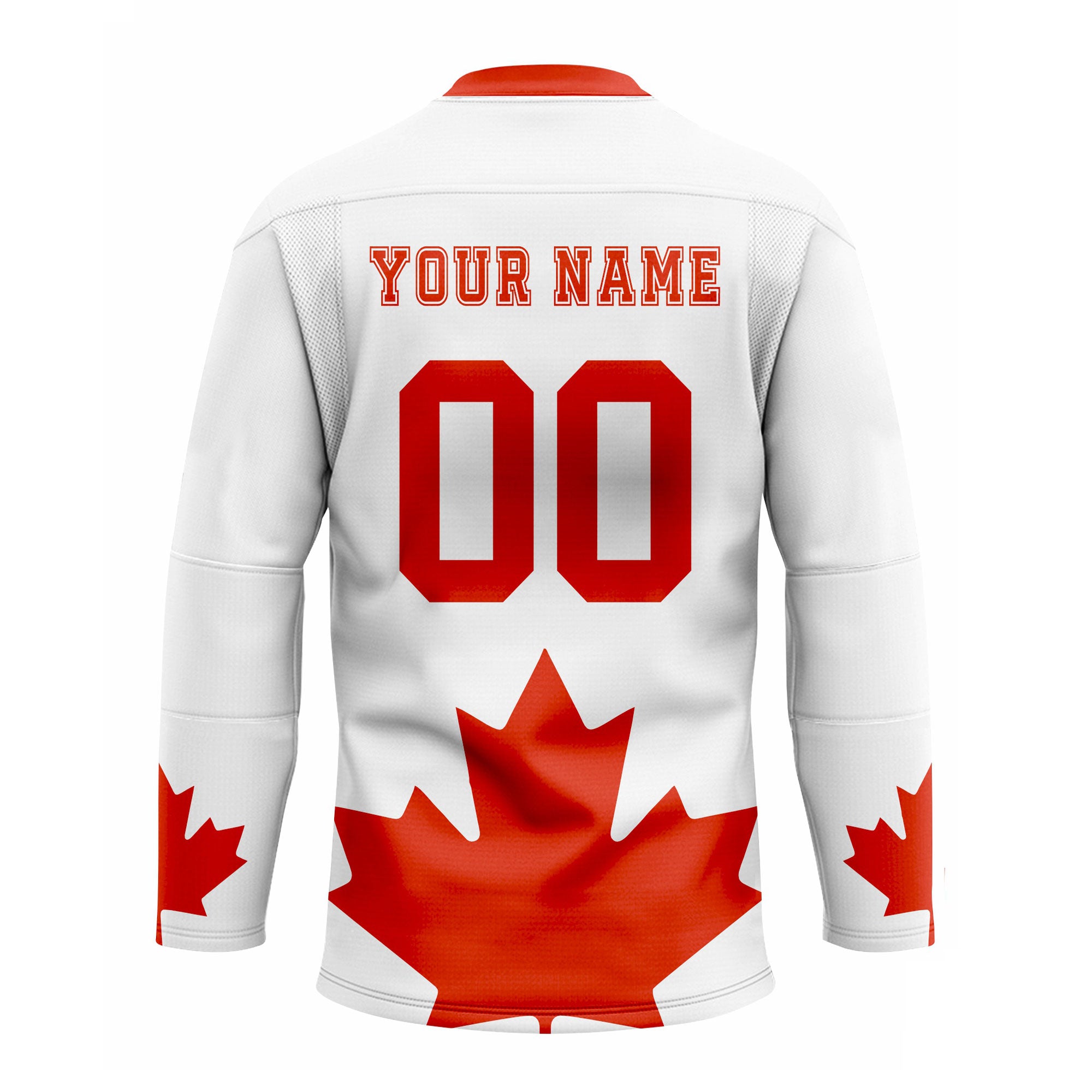 CUSTOM WHITE RED HOCKEY JERSEY
