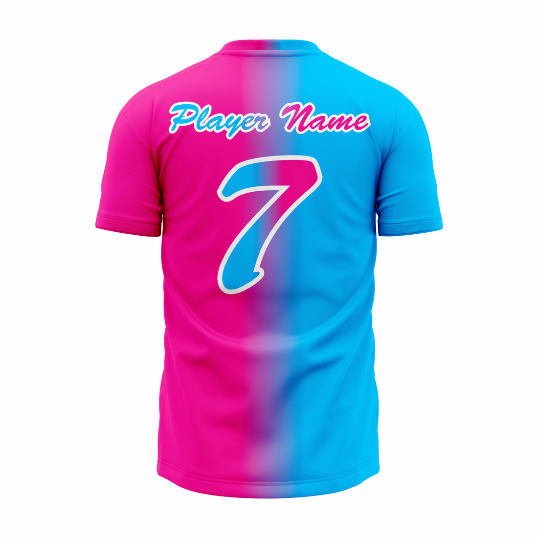 Custom Blue & Pink V-Neck Softball Jerseys