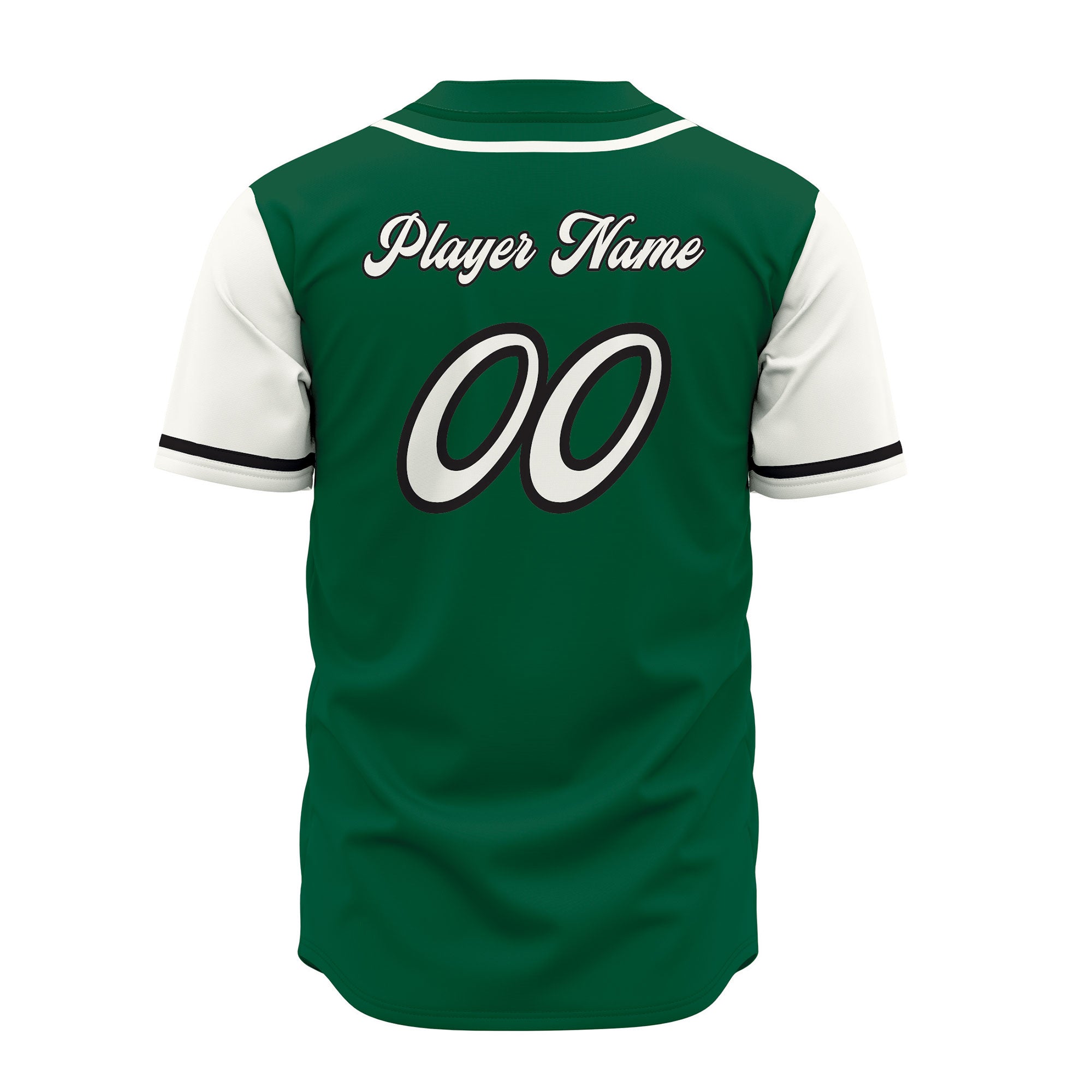 CUSTOM GREEN WHITE BASEBALL JERSEY