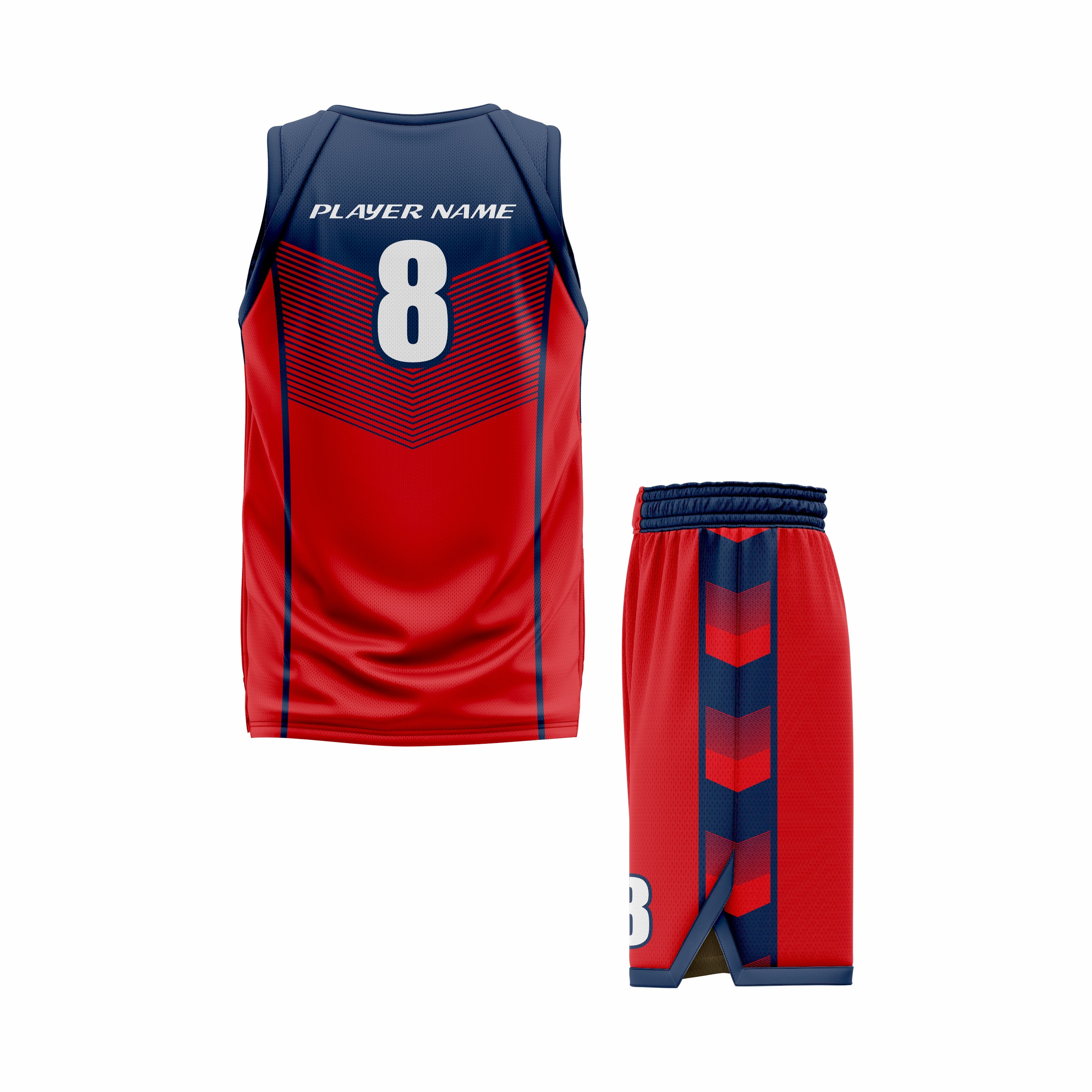 CUSTOM RED ROYAL BASKETBALL UNIFORM