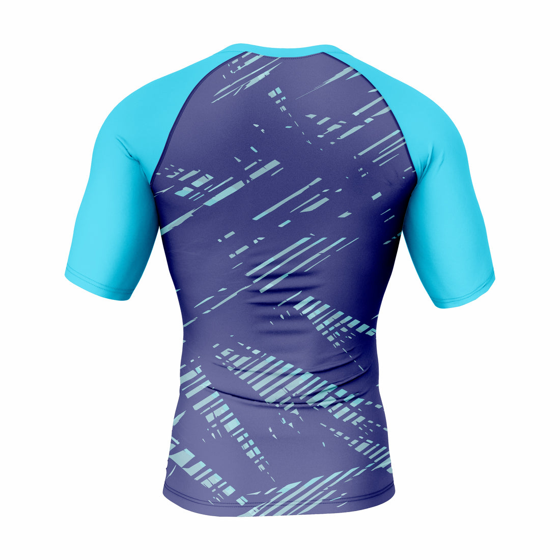 Custom Cyan Blue Authentic Short Sleeve Compression Shirt