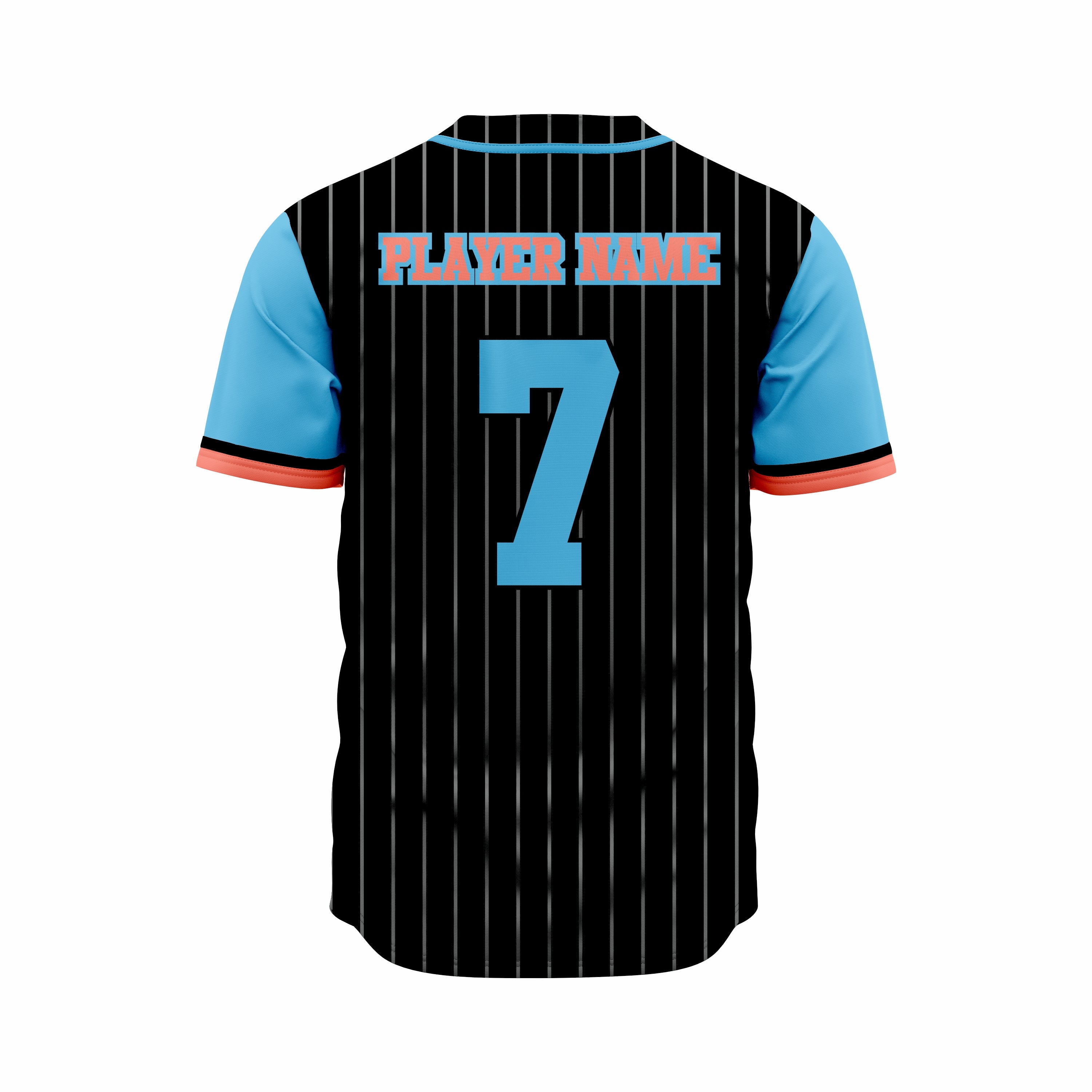 Custom Black, Blue & Red Authentic Softball full Buttons Jersey