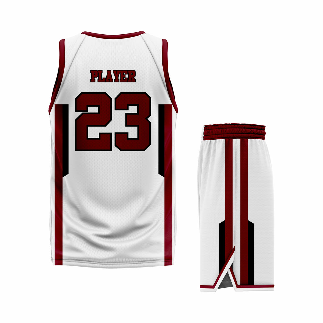 Custom Black Maroon White Basketball Uniform Set | Sports Custom Uniform