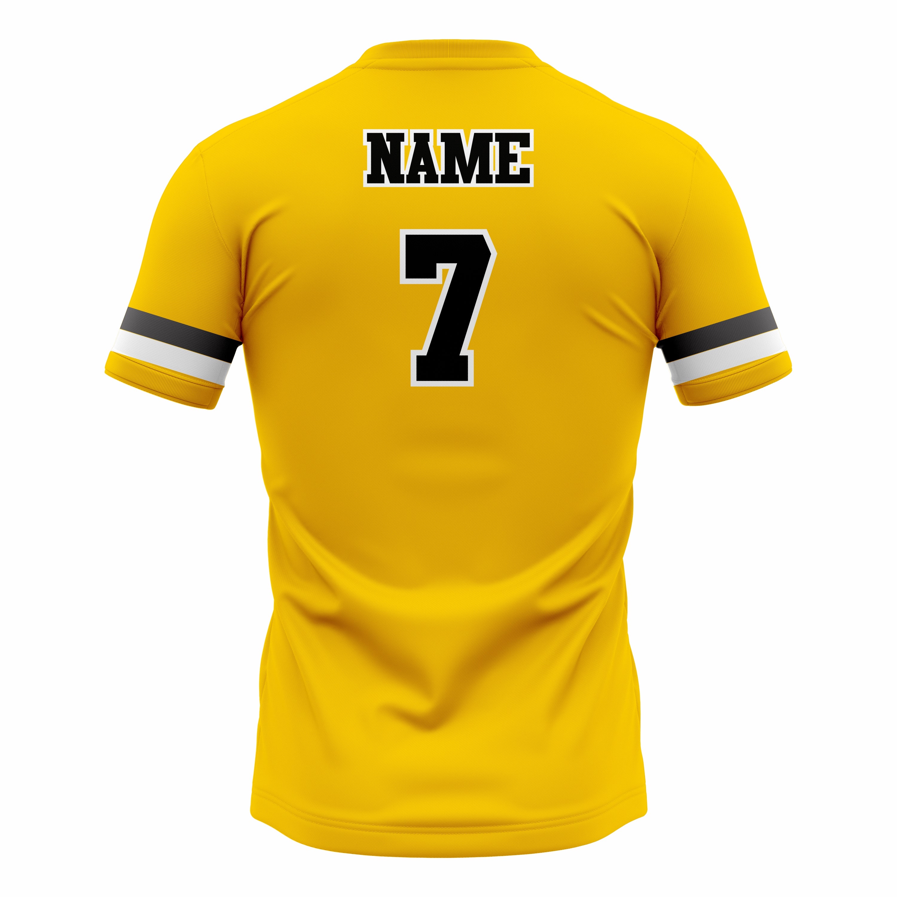 Custom Yellow, Black & White Crew Neck Softball Jerseys