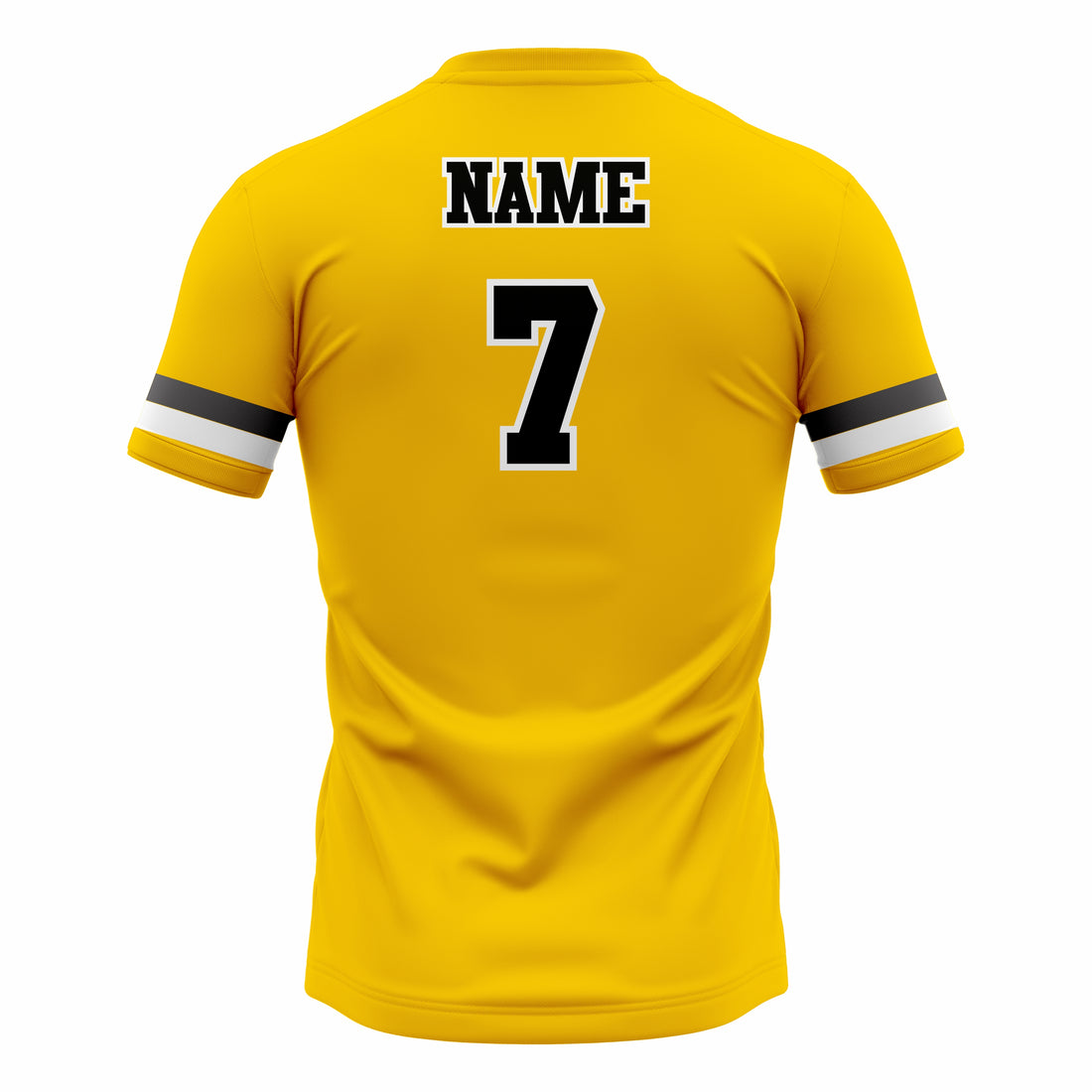 Custom Yellow, Black & White Crew Neck Softball Jerseys
