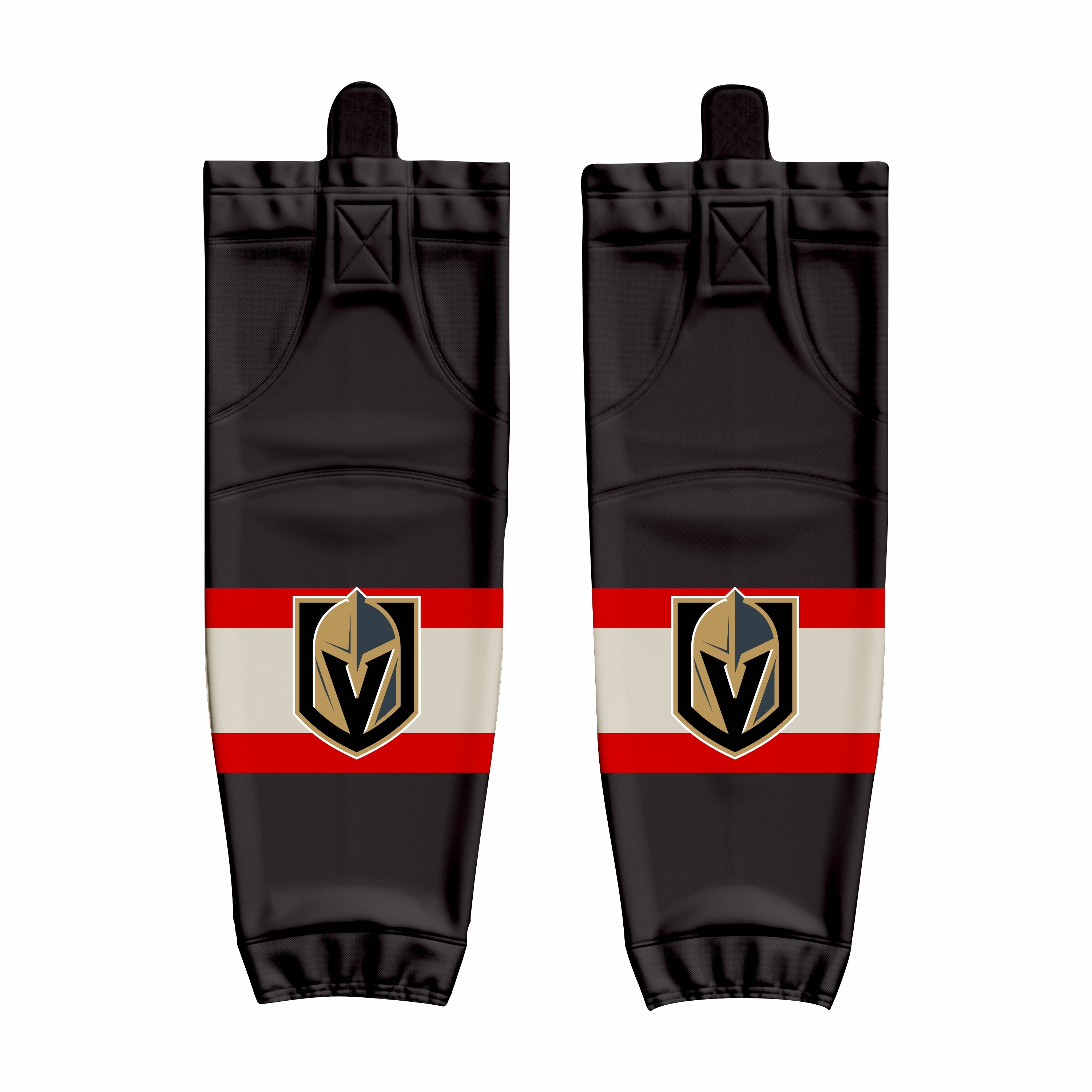 Custom Red Black Hockey Socks