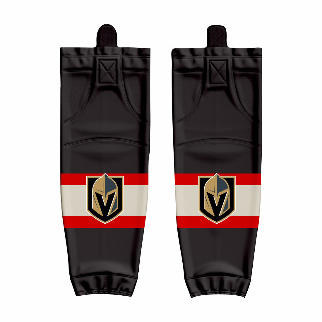 Custom Red Black Hockey Socks