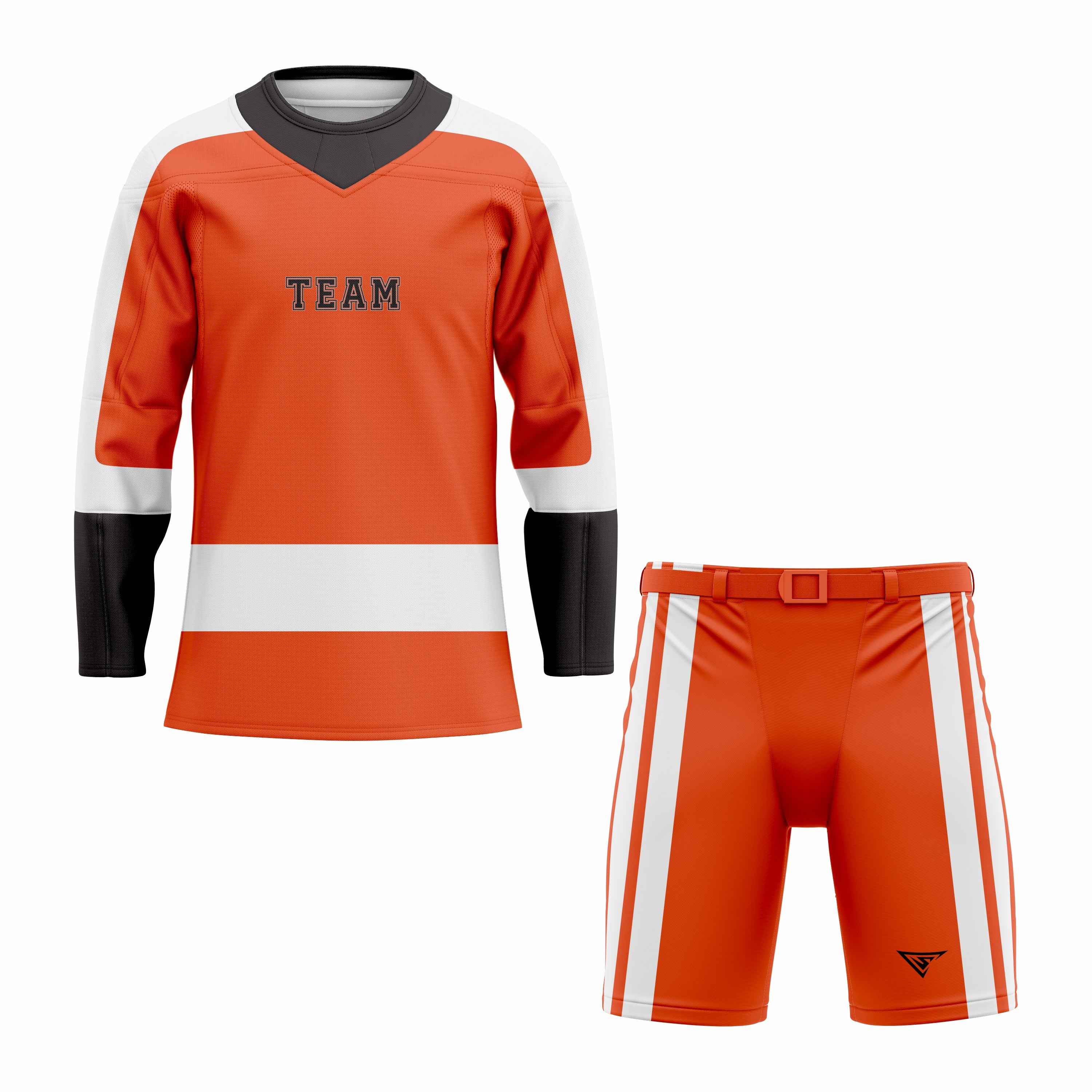 CUSTOM BLACK ORANGE HOCKEY UNIFORM