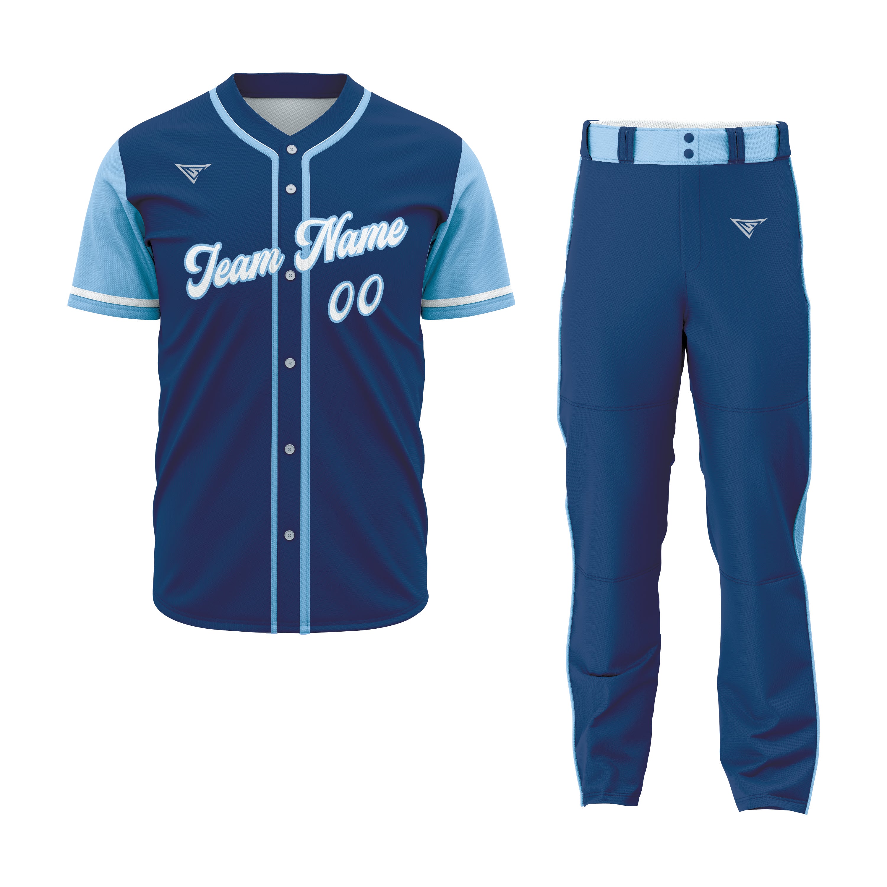 CUSTOM LIGHT BLUE ROYAL BASEBALL UNIFORM